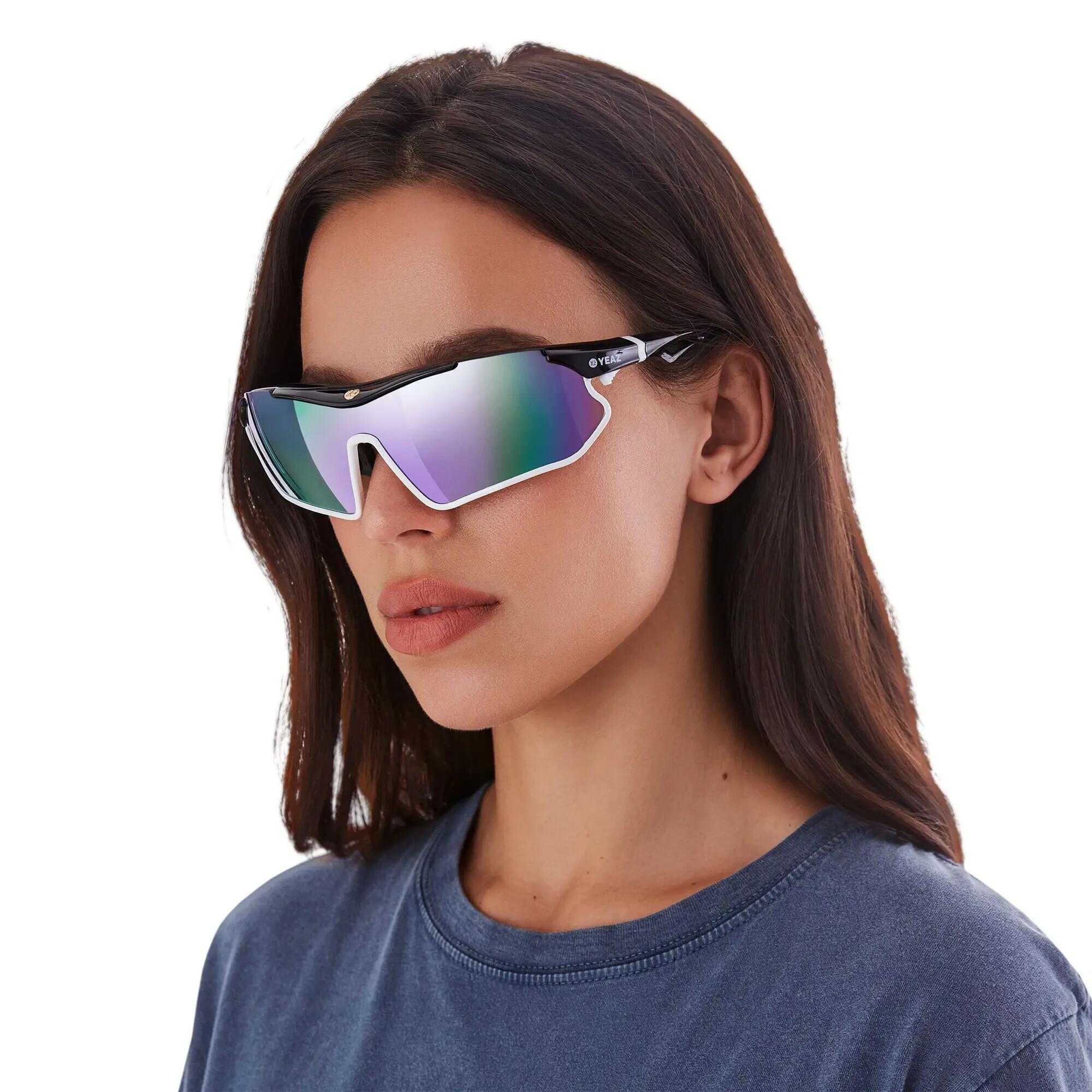 YEAZ Occhiali da sole sportivi nero/bianco/viola SUNRAY 3/5