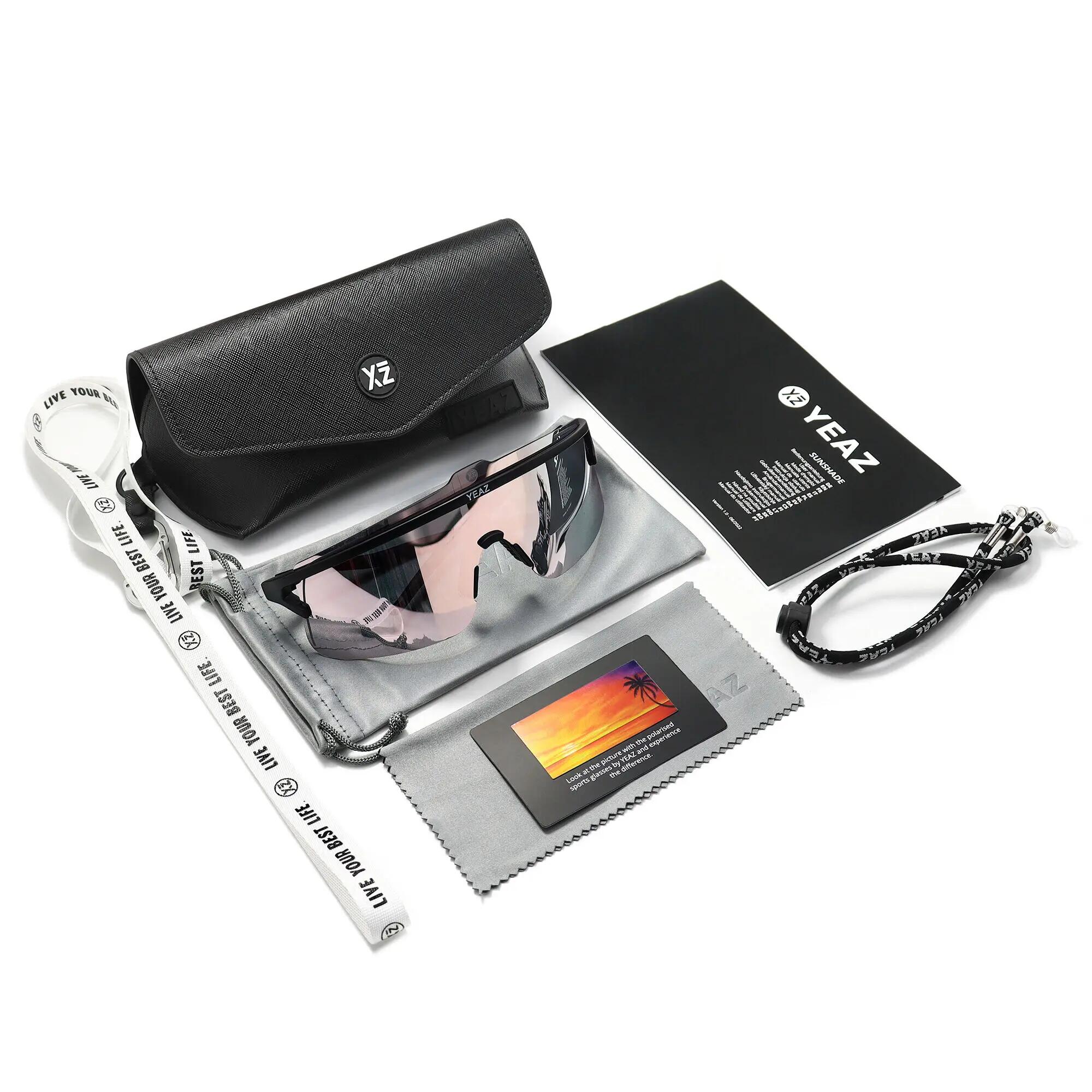 YEAZ Occhiali da sole sportivi nero/oro rosa SUNSHADE 6/6