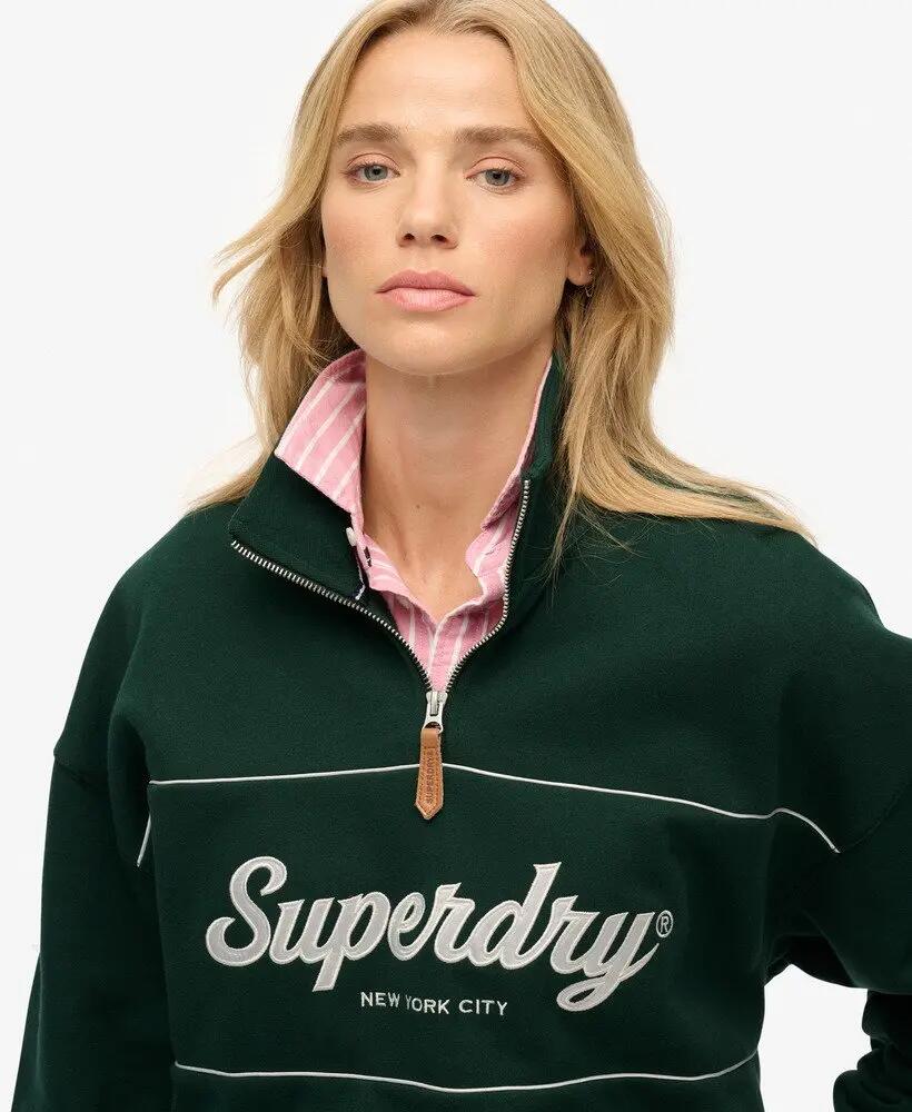 Felpa donna con zip 1/4 larga Superdry Country Club 4/5