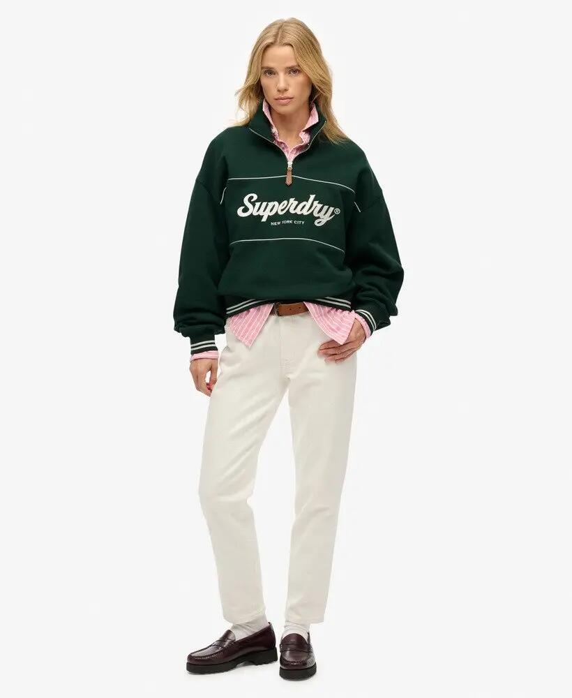 Felpa donna con zip 1/4 larga Superdry Country Club 3/5