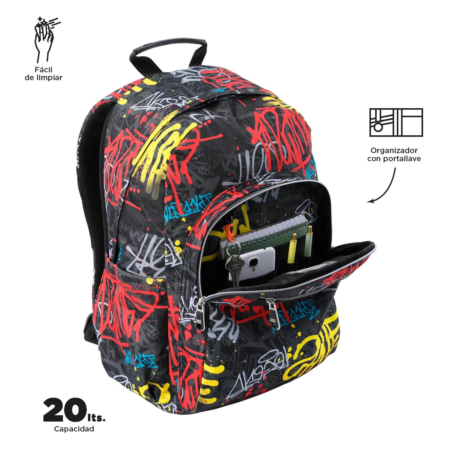 Totto Mochila escolar Acuareles adaptable a carro Grafil Poliéster 33 x 44 x 14 5/5