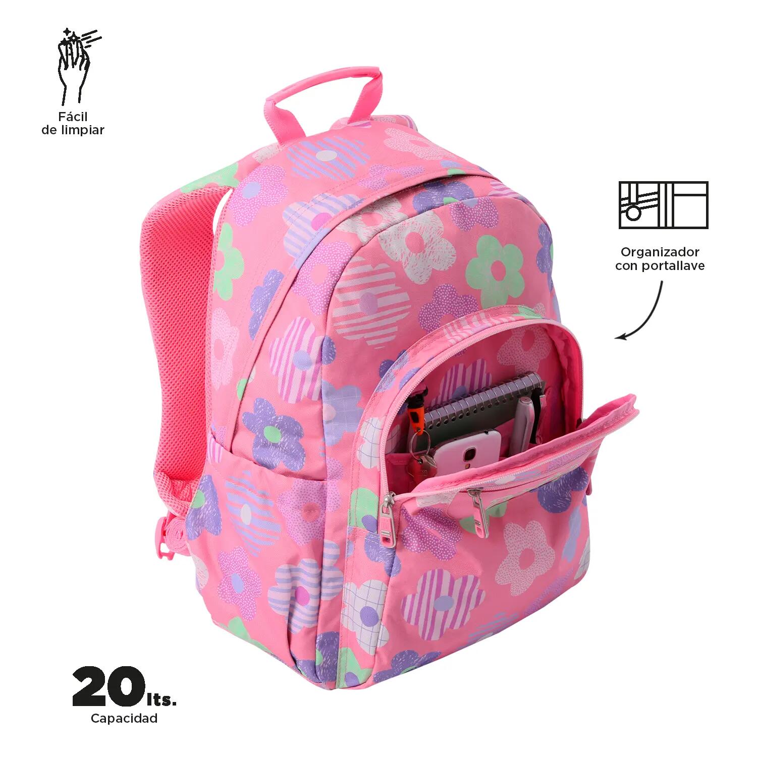 Totto Mochila escolar Acuareles adaptable a carro Margaly Poliéster 33 x44 x14 5/5