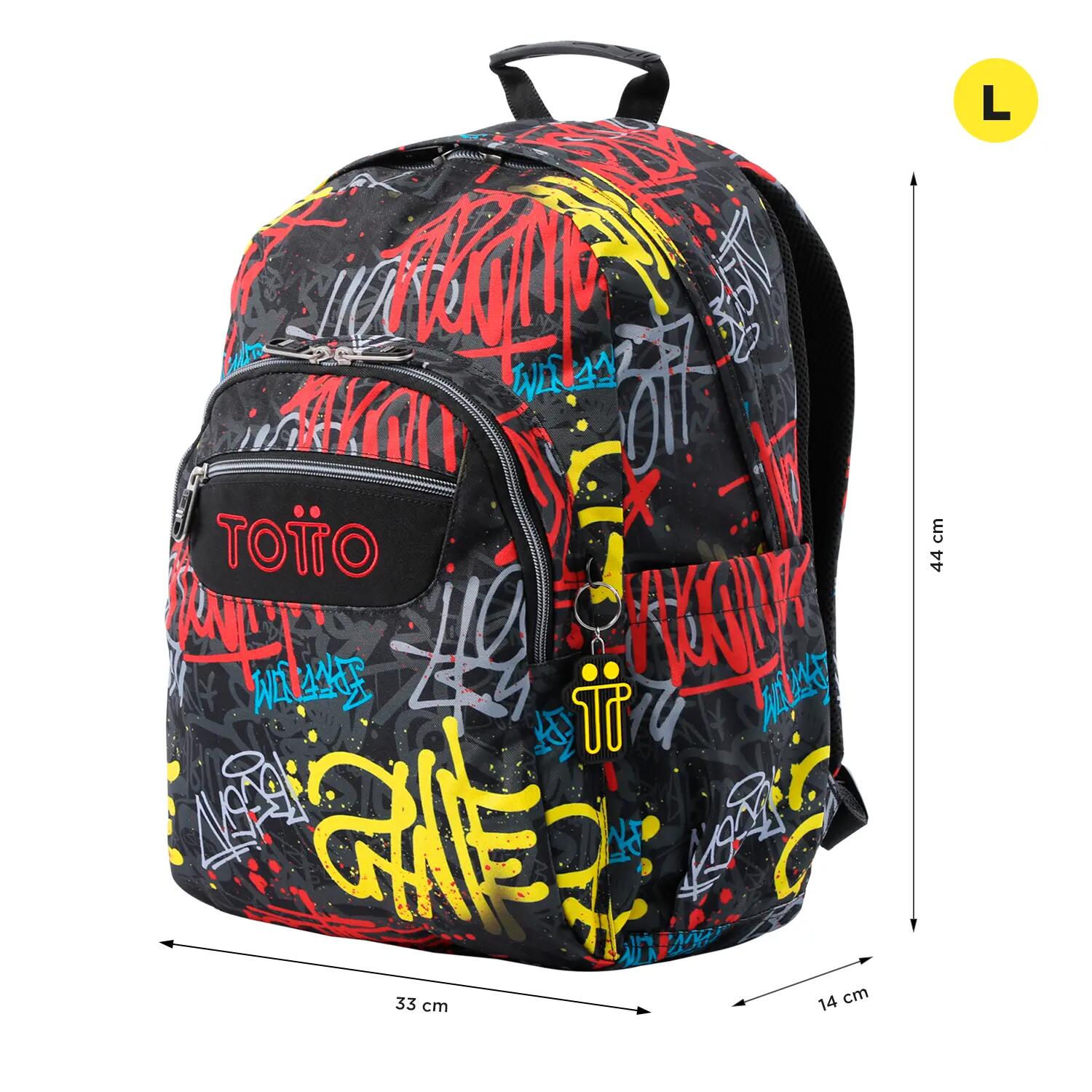 Totto Mochila escolar Acuareles adaptable a carro Grafil Poliéster 33 x 44 x 14 2/5