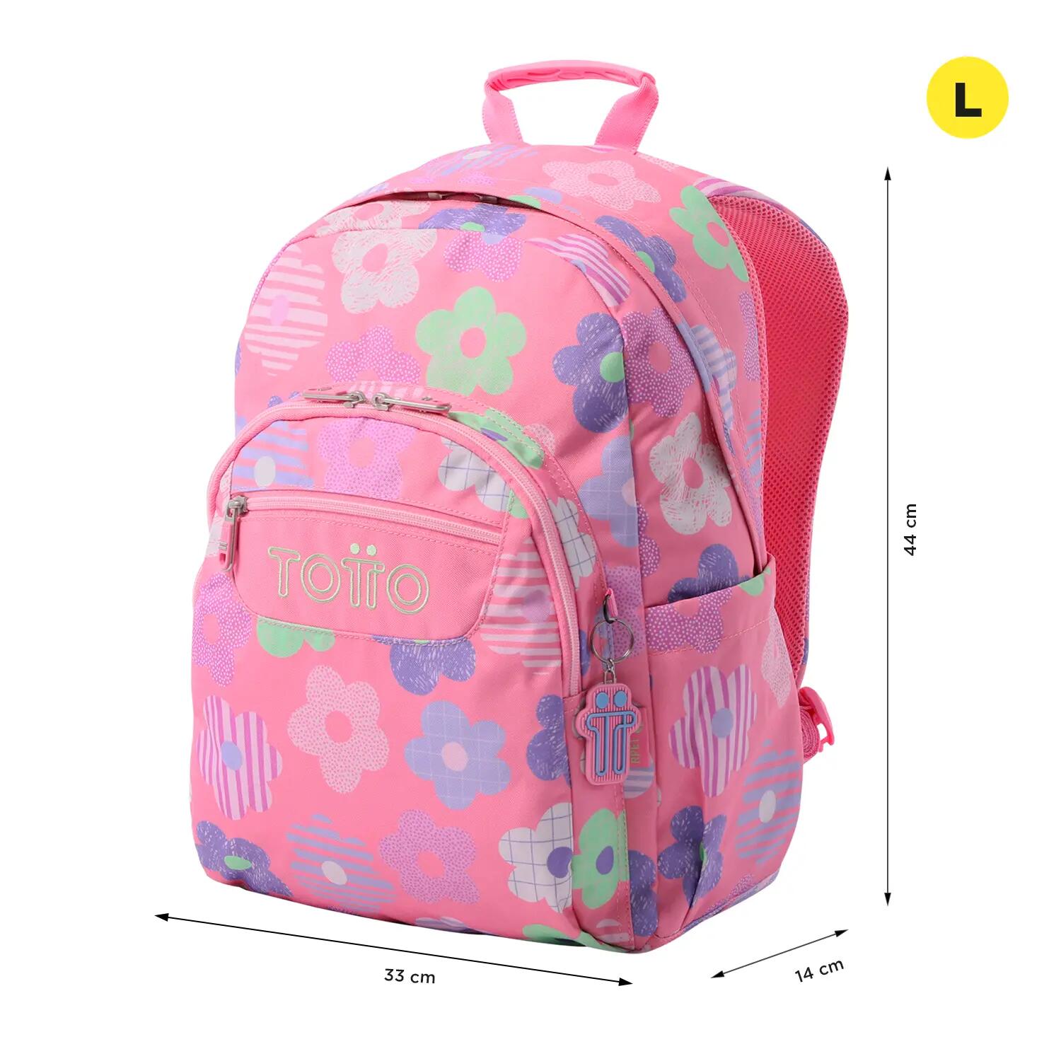 Totto Mochila escolar Acuareles adaptable a carro Margaly Poliéster 33 x44 x14 2/5