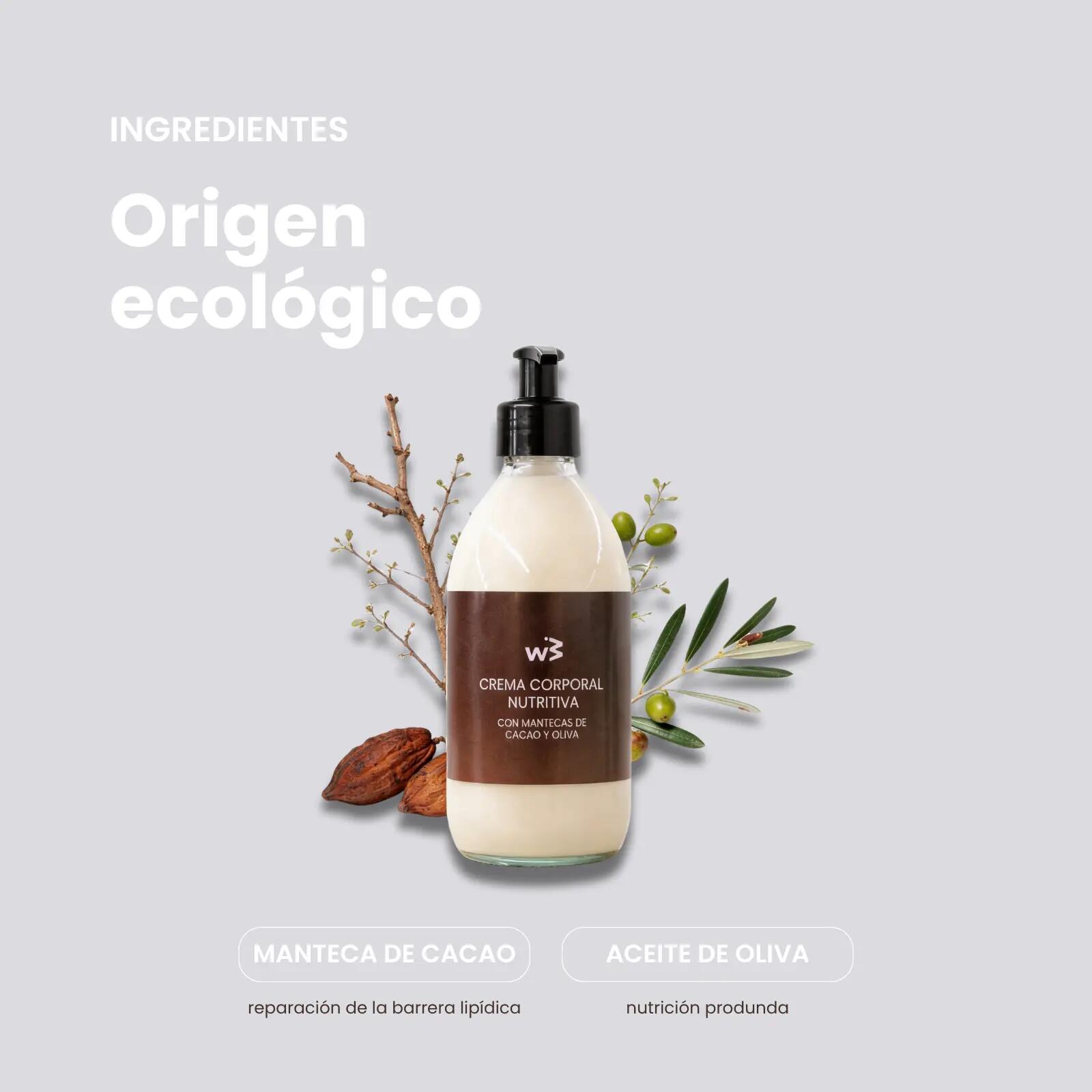 Crème Corps Nourrissante WELLBEINN Cacao et Olive Bio Peaux Sèches Vegan 4/6
