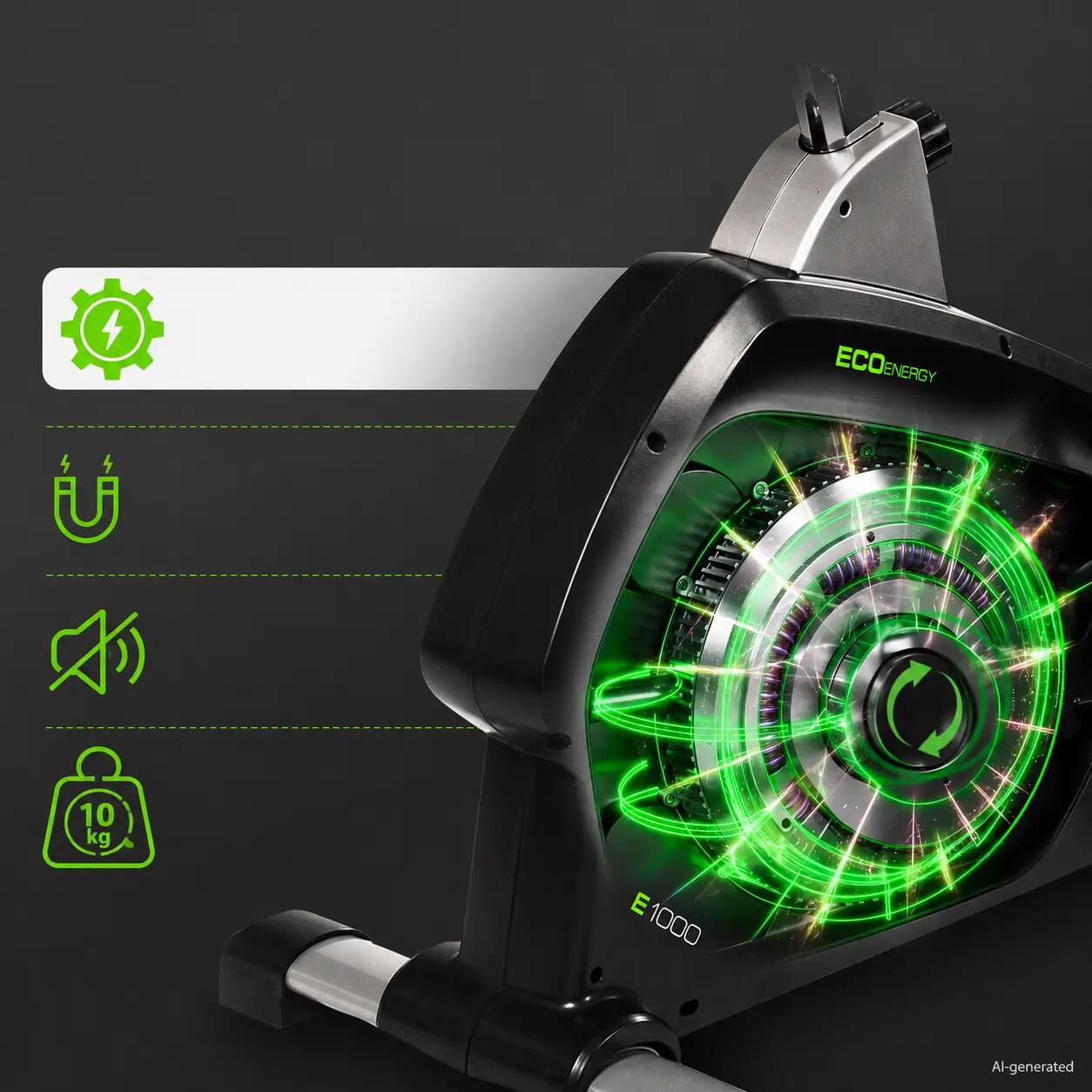 Vélo d'appartement Selfpowered - Auto-entraîné - Bluetooth - 150kg - ECO 1000 6/16
