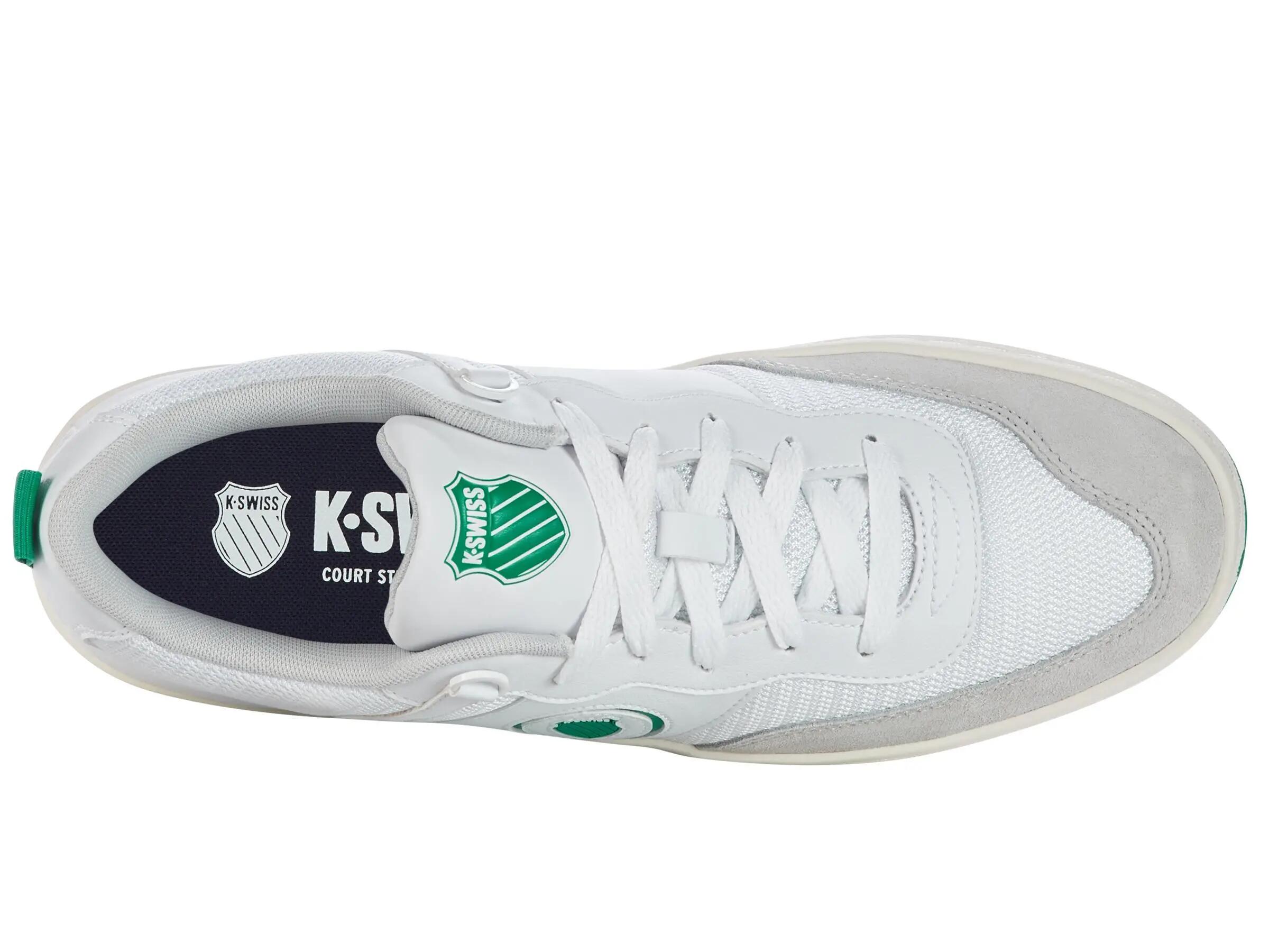 Chaussures basses K‑Swiss K‑Varsity pour homme en blanc à lacets 5/6