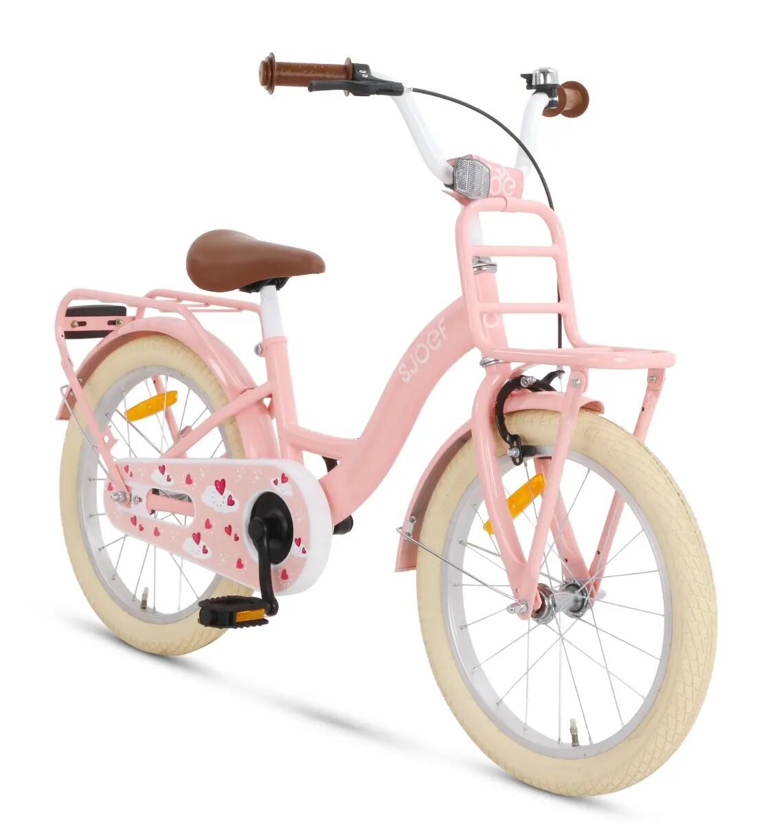 Classic Meisjesfiets 20 inch - Kinderfiets 6-8 Jaar - Rekje & Standaard – Roze 2/15
