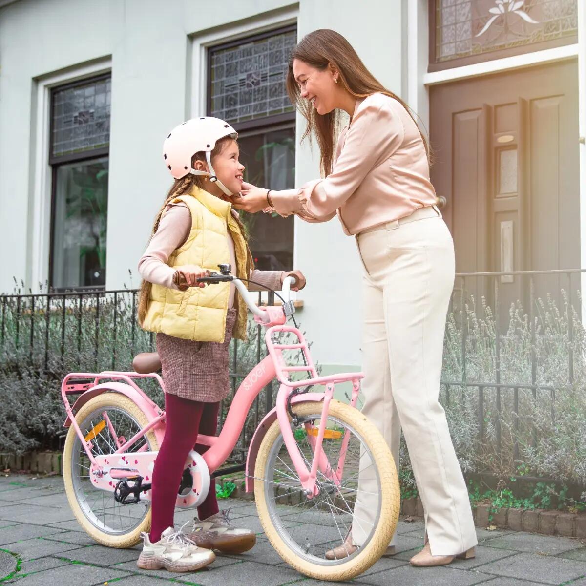 Classic Meisjesfiets 20 inch - Kinderfiets 6-8 Jaar - Rekje & Standaard – Roze 14/15