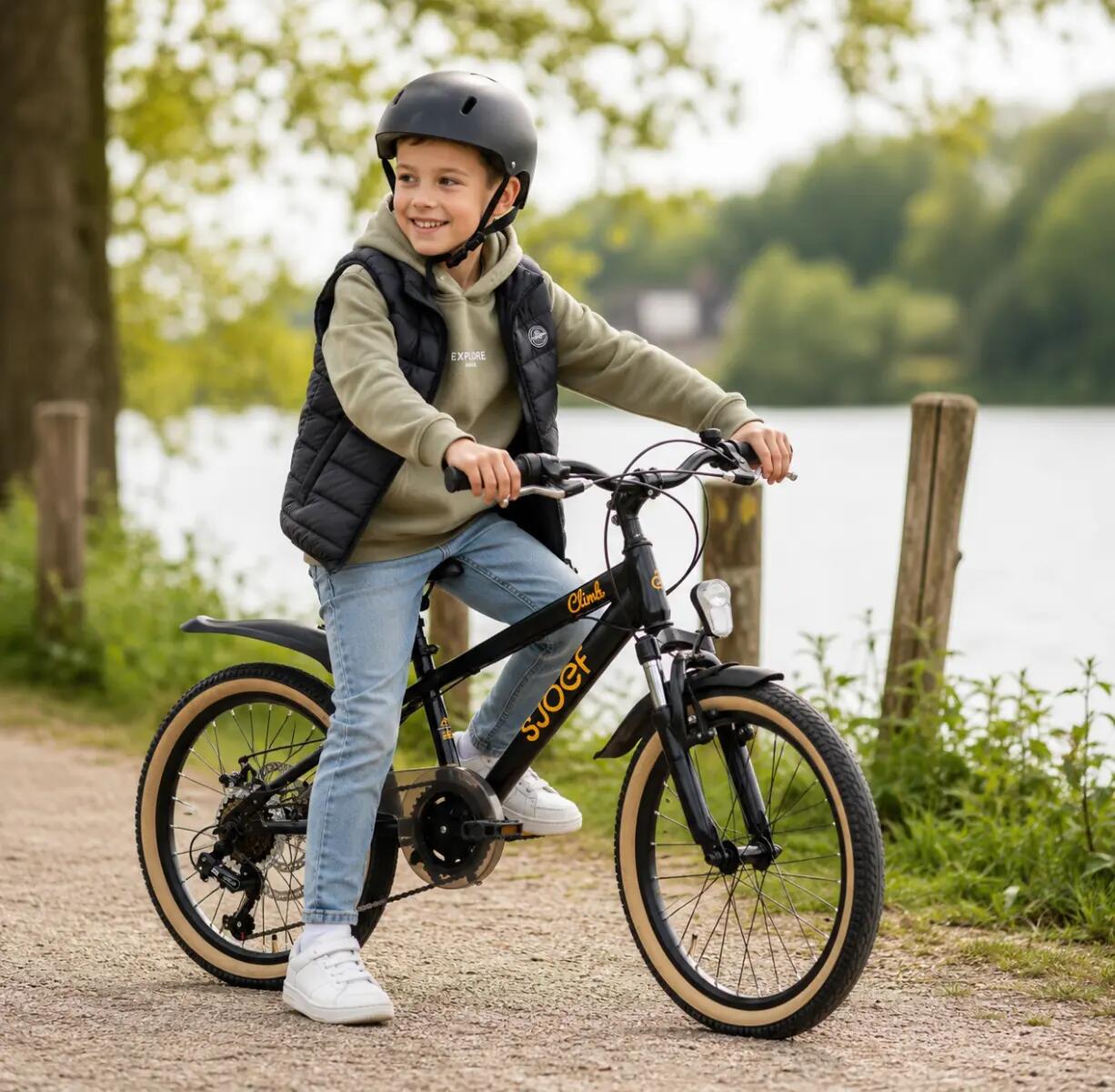 Climb Mountainbike Jongens 20 inch - 6-8 Jaar - 6V & Schijfrem - Zwart 3/8