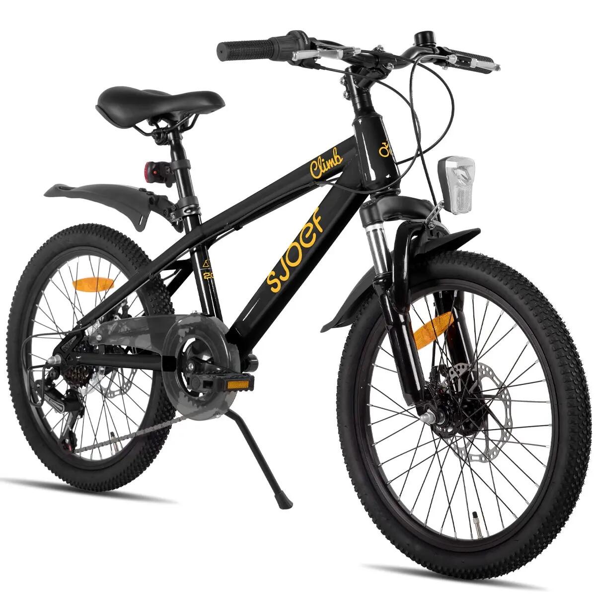 Climb Mountainbike Jongens 22 inch - 7-9 Jaar - 6V & Schijfrem – Zwart 2/12