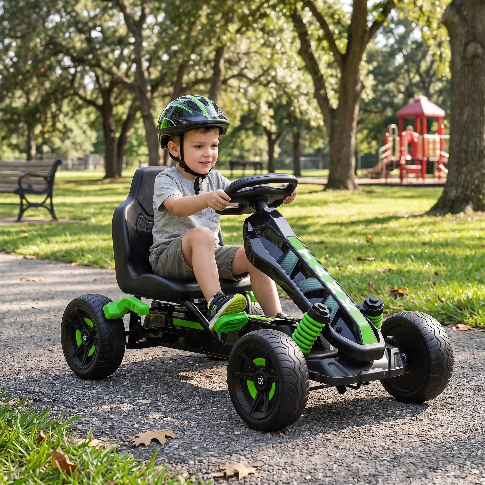 Kart a pedais para crianças verde 4/5