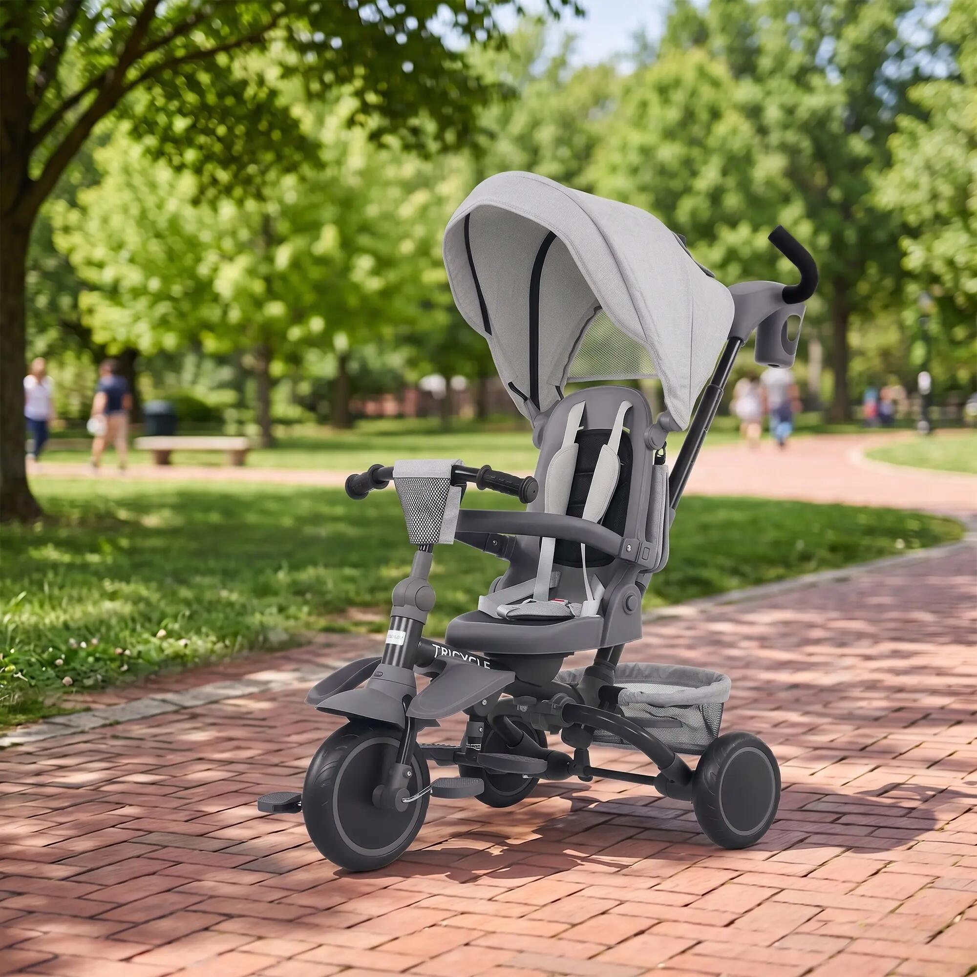 Triciclo Evolutivo AIYAPLAY 111.5x52x98 cm Gris 4/5