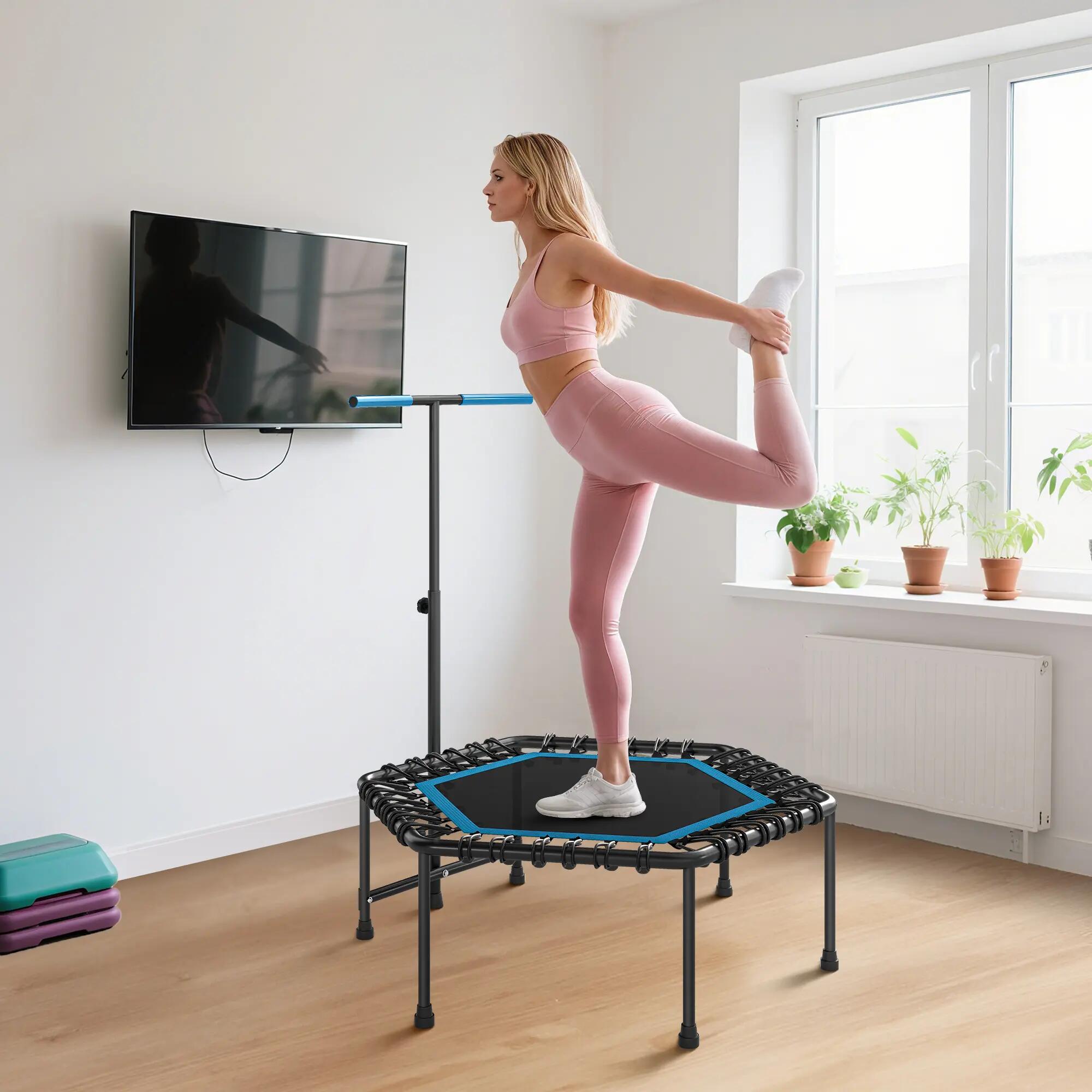 Trampolim de fitness 114x114x132 cm azul SPORTNOW 4/7