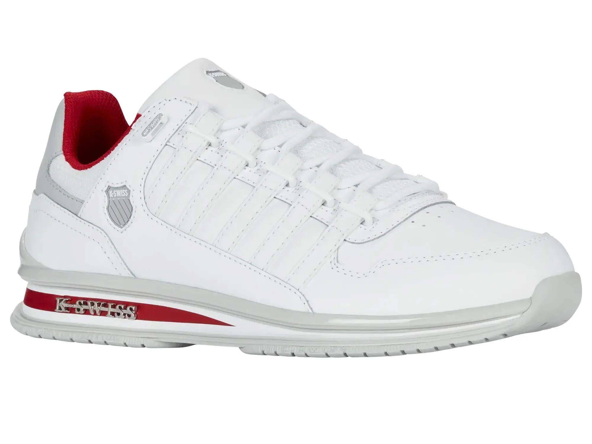 Chaussures confort K-SWISS blanches avec détails Samba/Gris-Violet, lacets 5/7