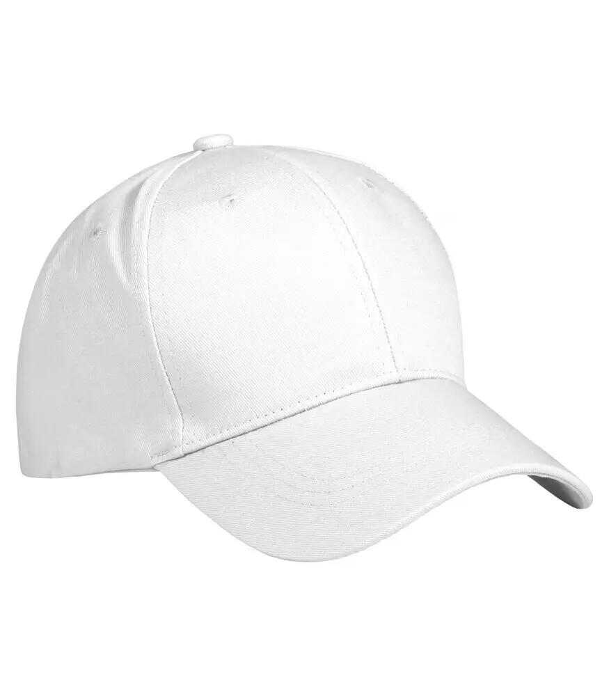 clique Classic Cap bianca in cotone 100%, 6 pannelli – White 5/5