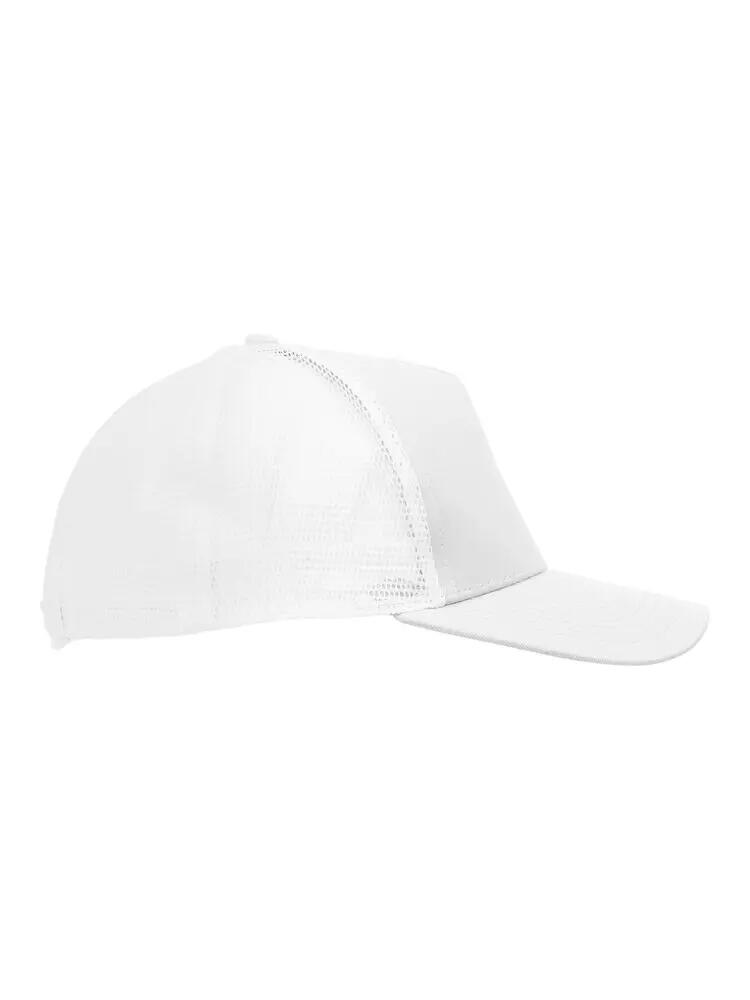 clique Trucker Cap in twill di cotone e rete polyester – White/White 5/5