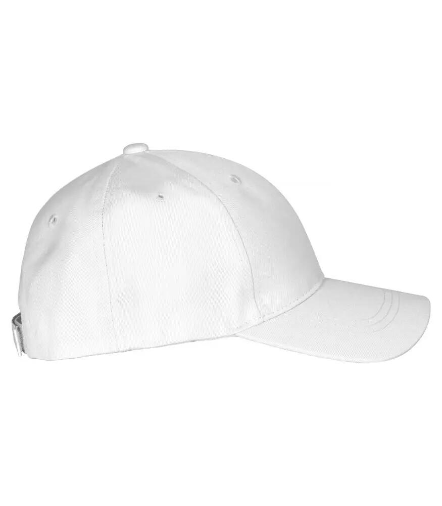 clique Classic Cap bianca in cotone 100%, 6 pannelli – White 4/5