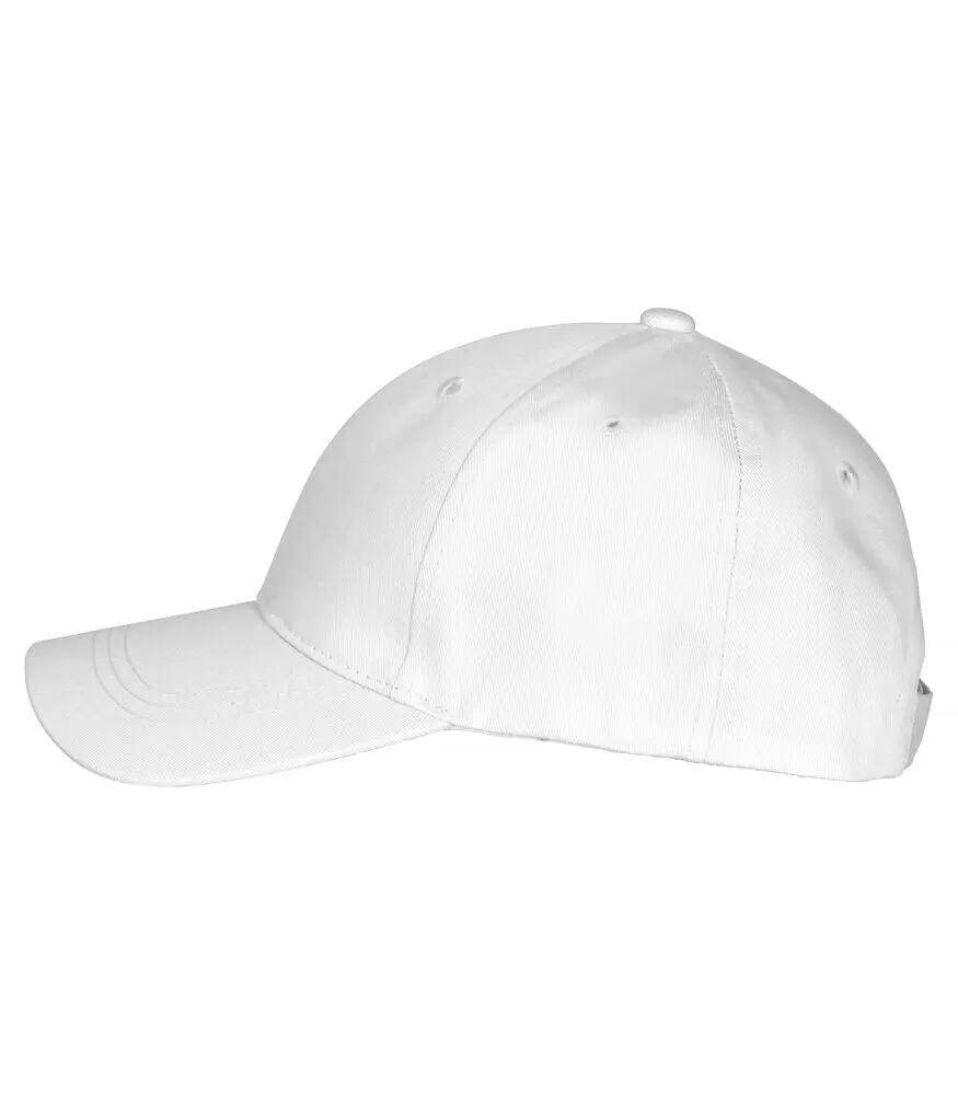 clique Classic Cap bianca in cotone 100%, 6 pannelli – White 3/5