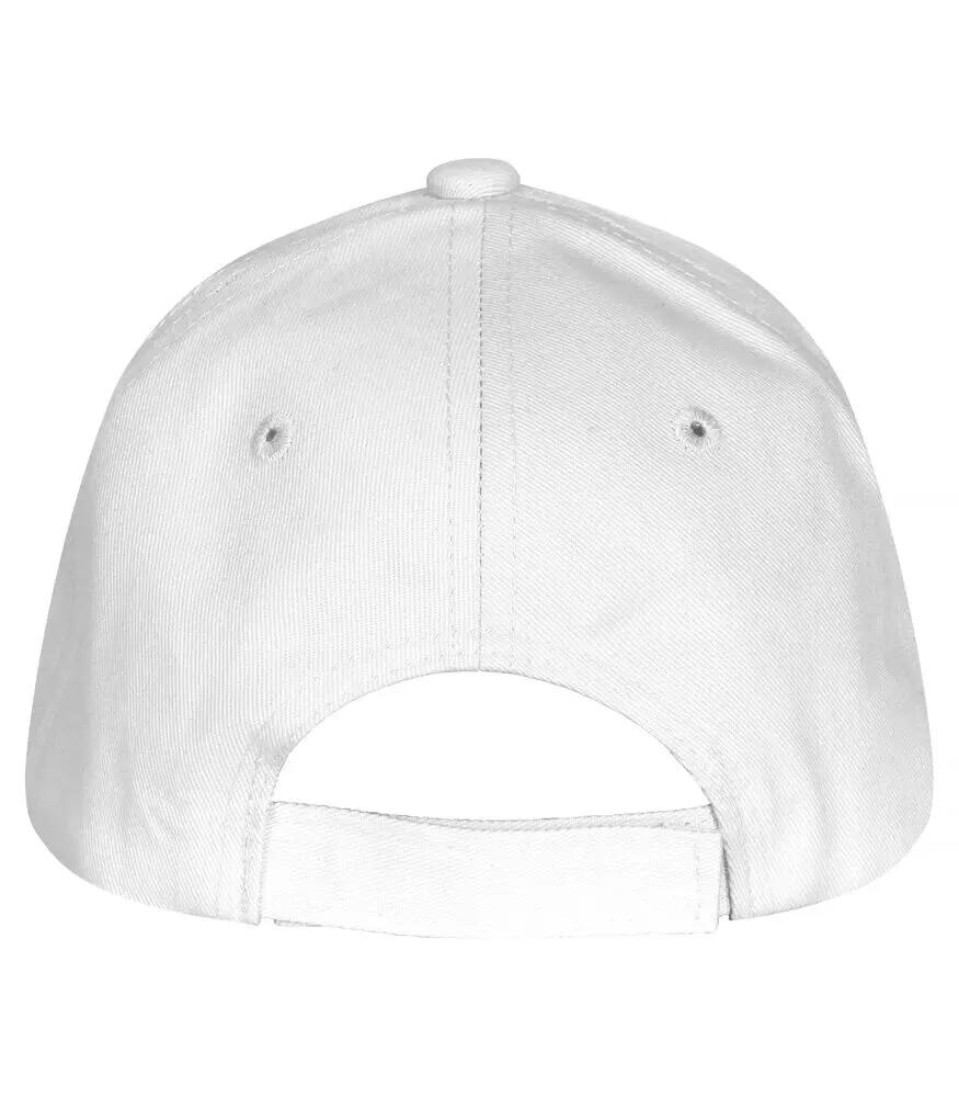 clique Classic Cap bianca in cotone 100%, 6 pannelli – White 2/5