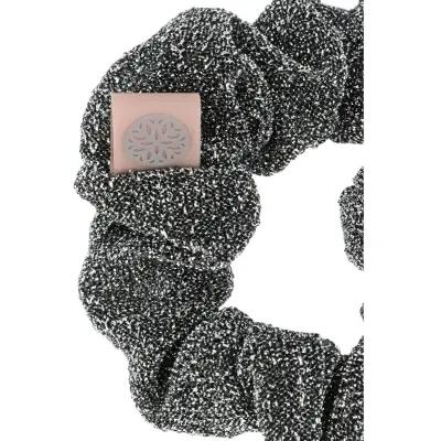 athlecia Rabia Glitter Scrunchie - Elastico glitter argento – 1015 Silver 3/4