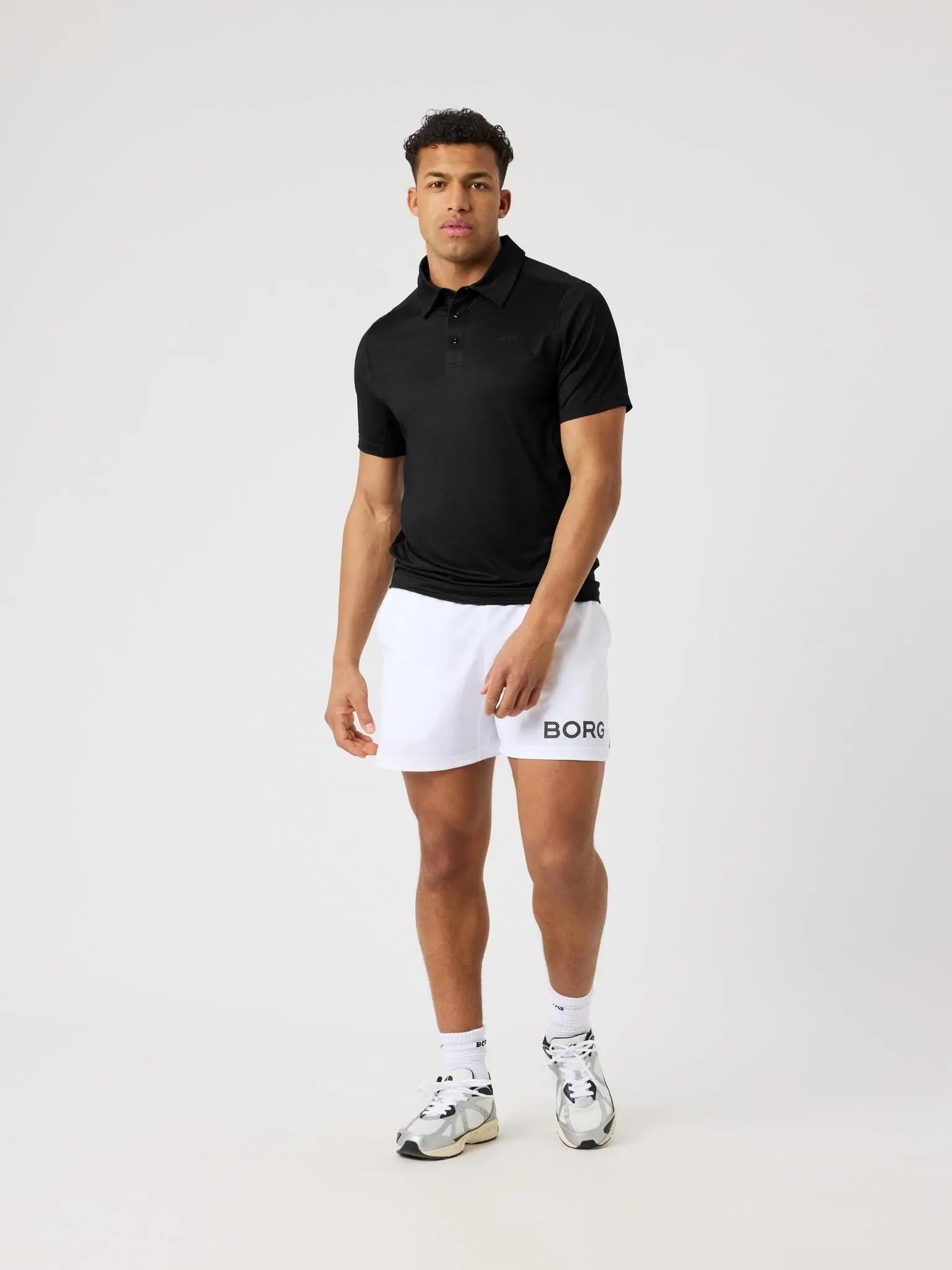 bjorn_borg BORG SPORTS POLO SHIRT – poliestere riciclato, colore BLACK BEAUTY 3/4