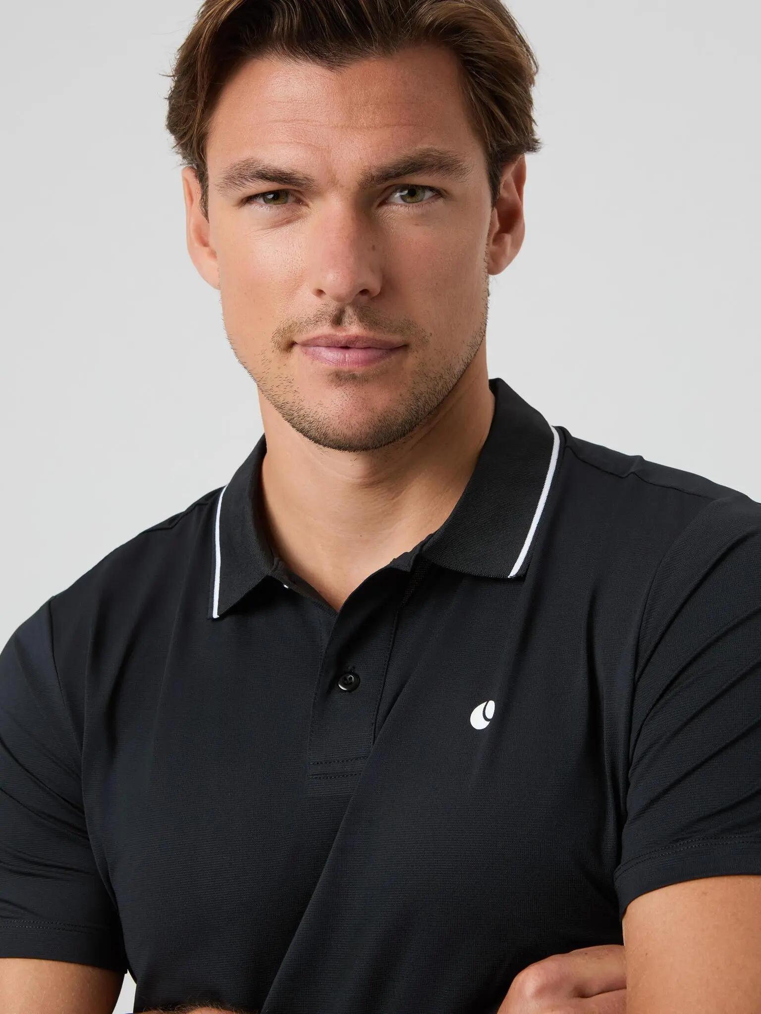 bjorn_borg ACE POLO SHIRT in poliestere riciclato — BLACK BEAUTY 4/5