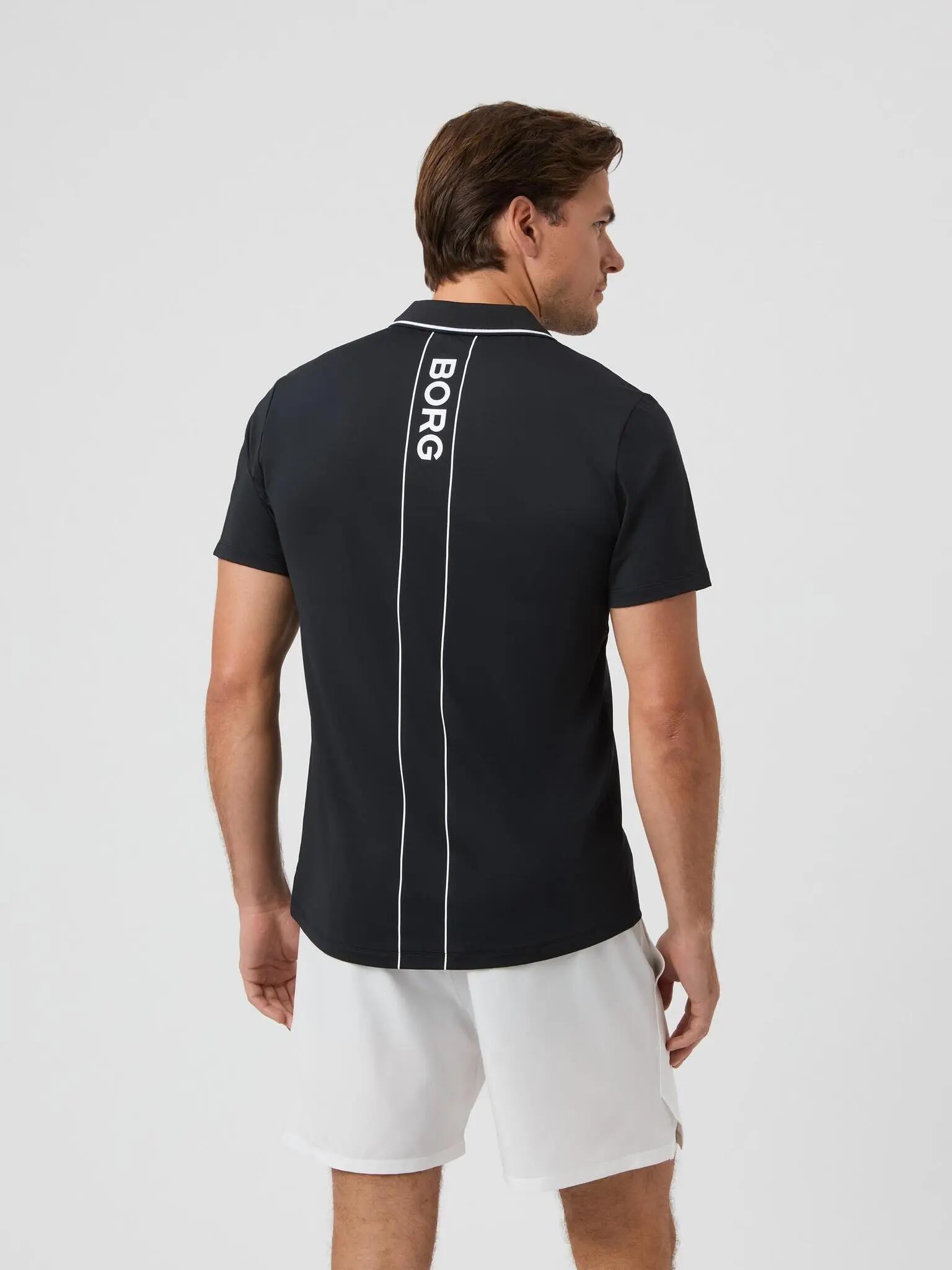 bjorn_borg ACE POLO SHIRT in poliestere riciclato — BLACK BEAUTY 2/5