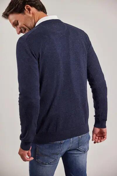 sebago Maglione Merino Crew in lana merino extra fine e cotone – BLUE 2/4