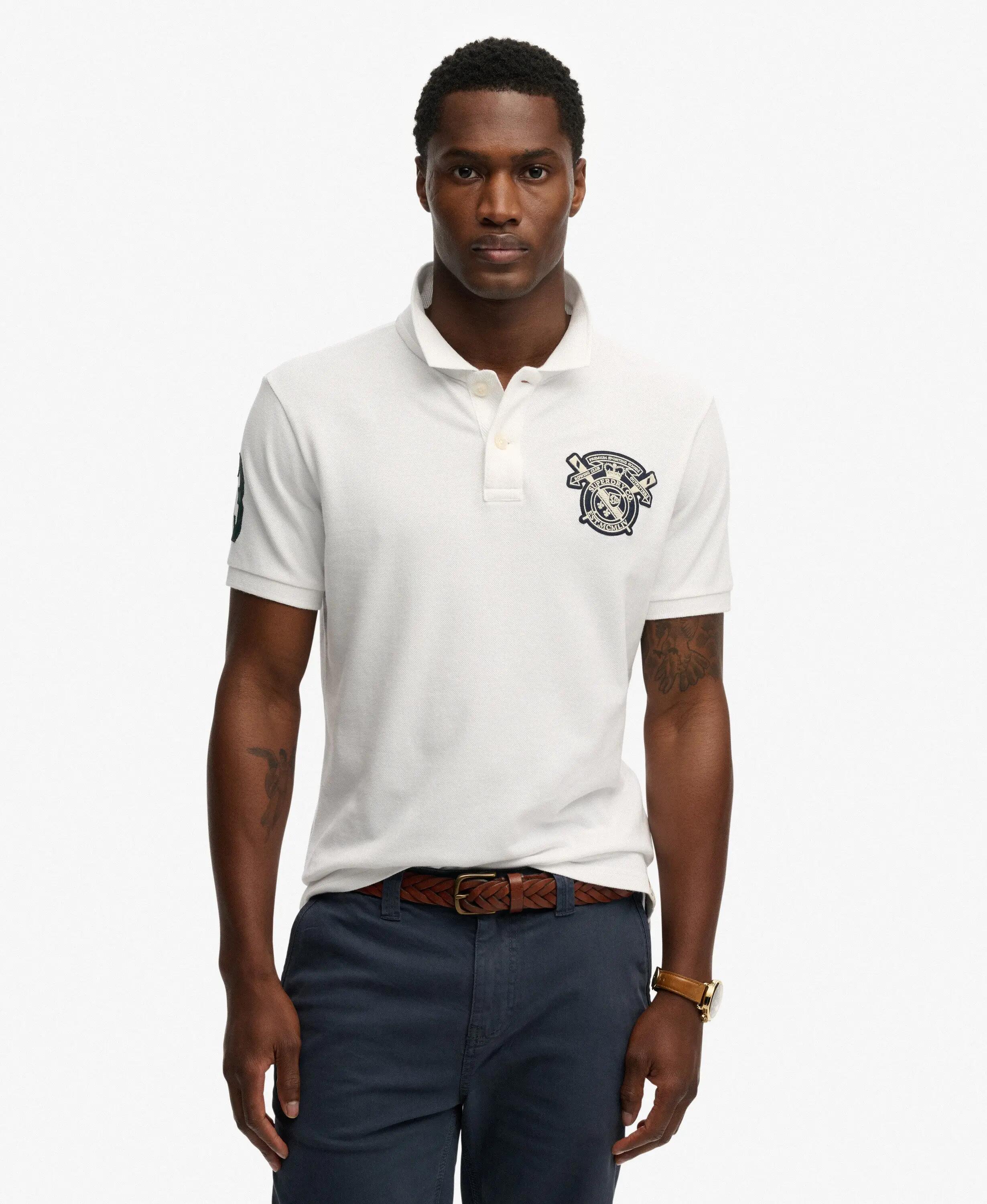superdry Crest Polo Shirt – corte relaxed, 100% algodón – OPTIC 2/7
