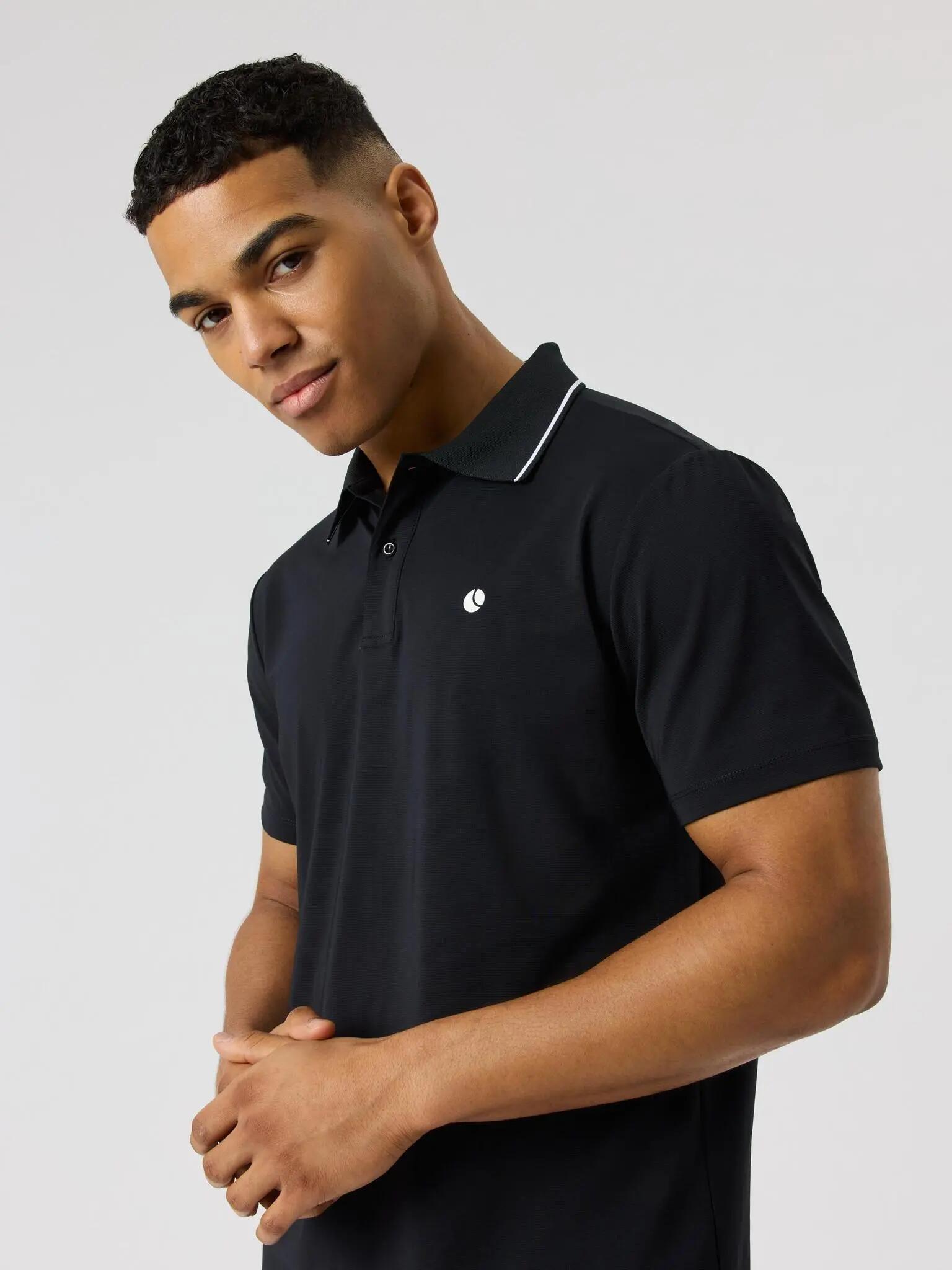 bjorn_borg ACE POLO SHIRT in poliestere riciclato — BLACK BEAUTY 5/5