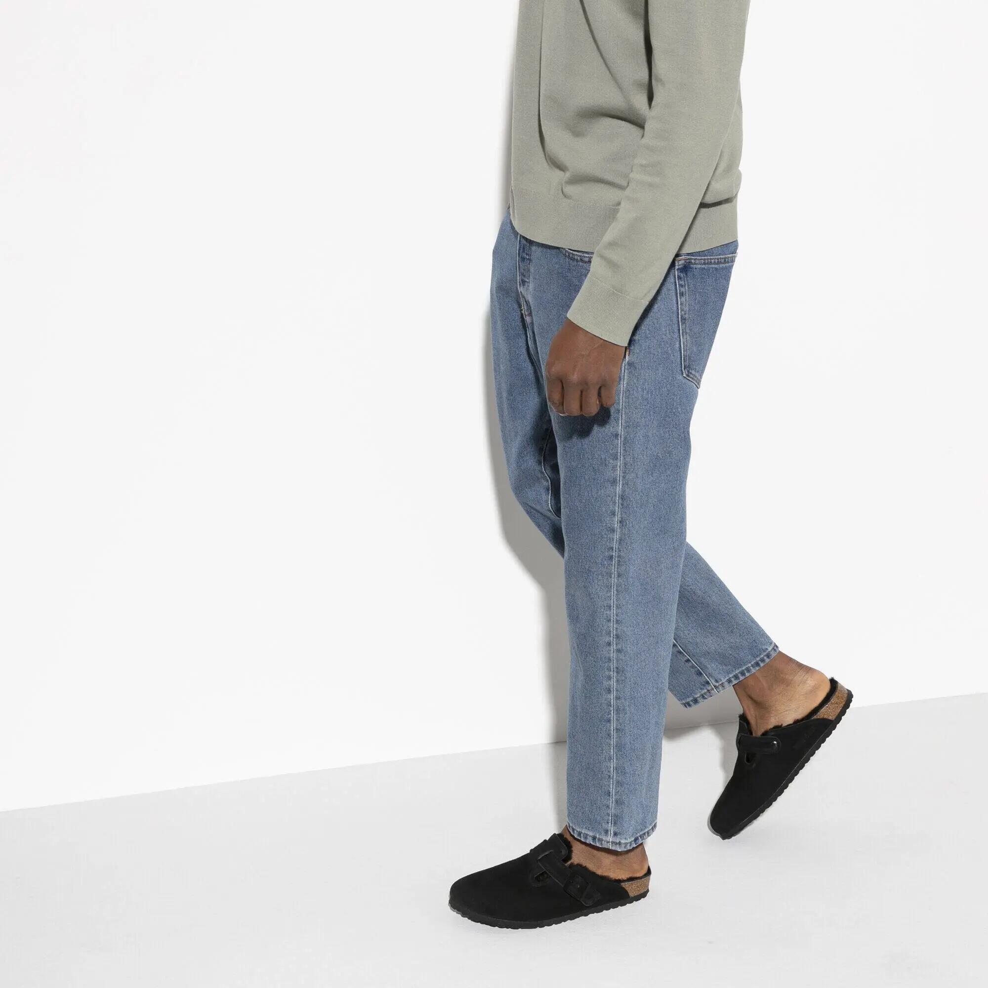 Unisex muły Birkenstock Boston Shearling czarne wąskie 0259883 8/12