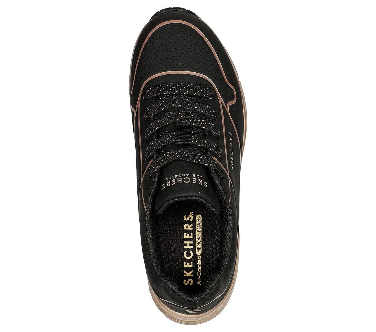 SKECHERS Uno Gen1 Cool Heels meisjessneaker zwart-goud 2/5