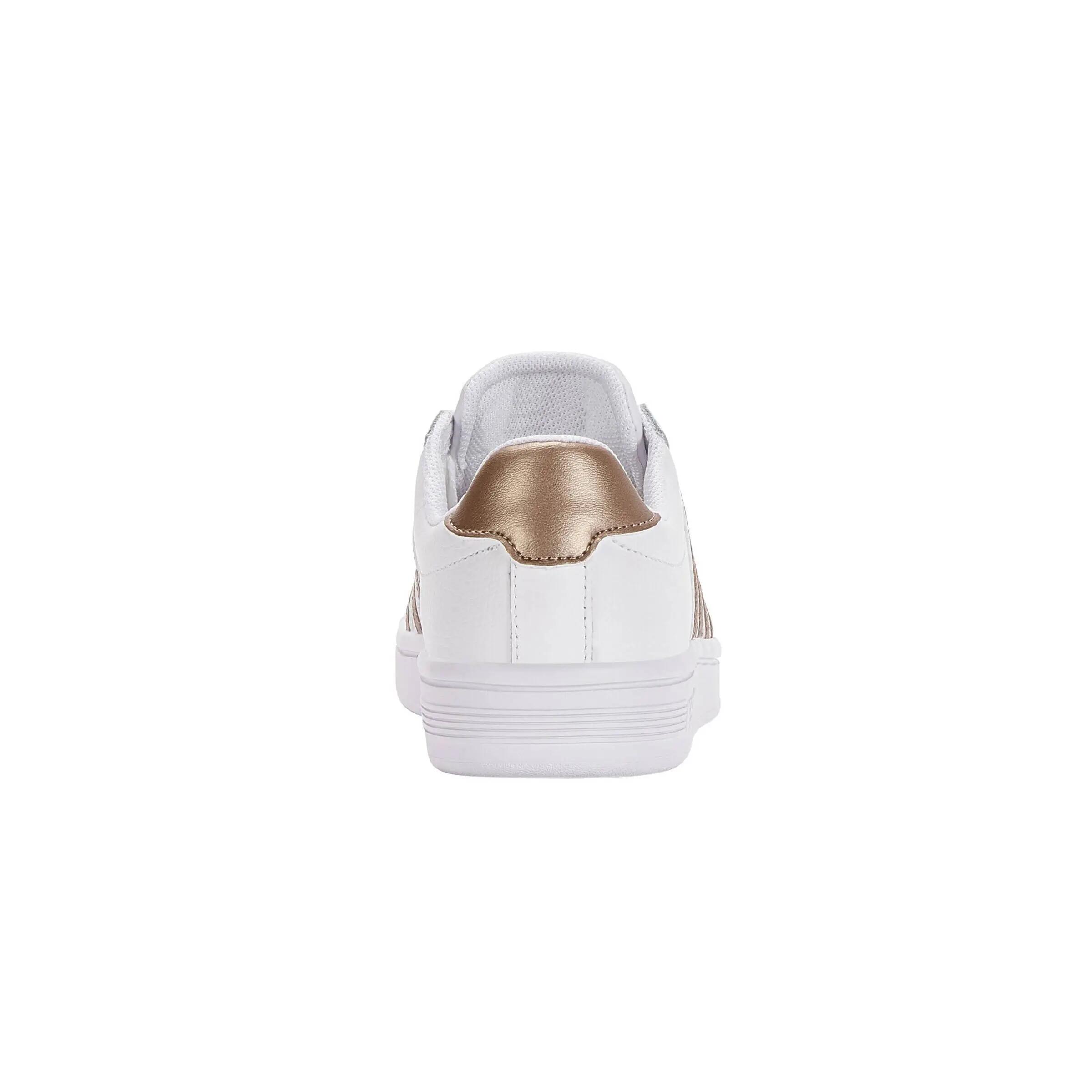 Chaussures K-SWISS Court Tiebreak Low femme, blanc, aspect cuir, lacets 15/15