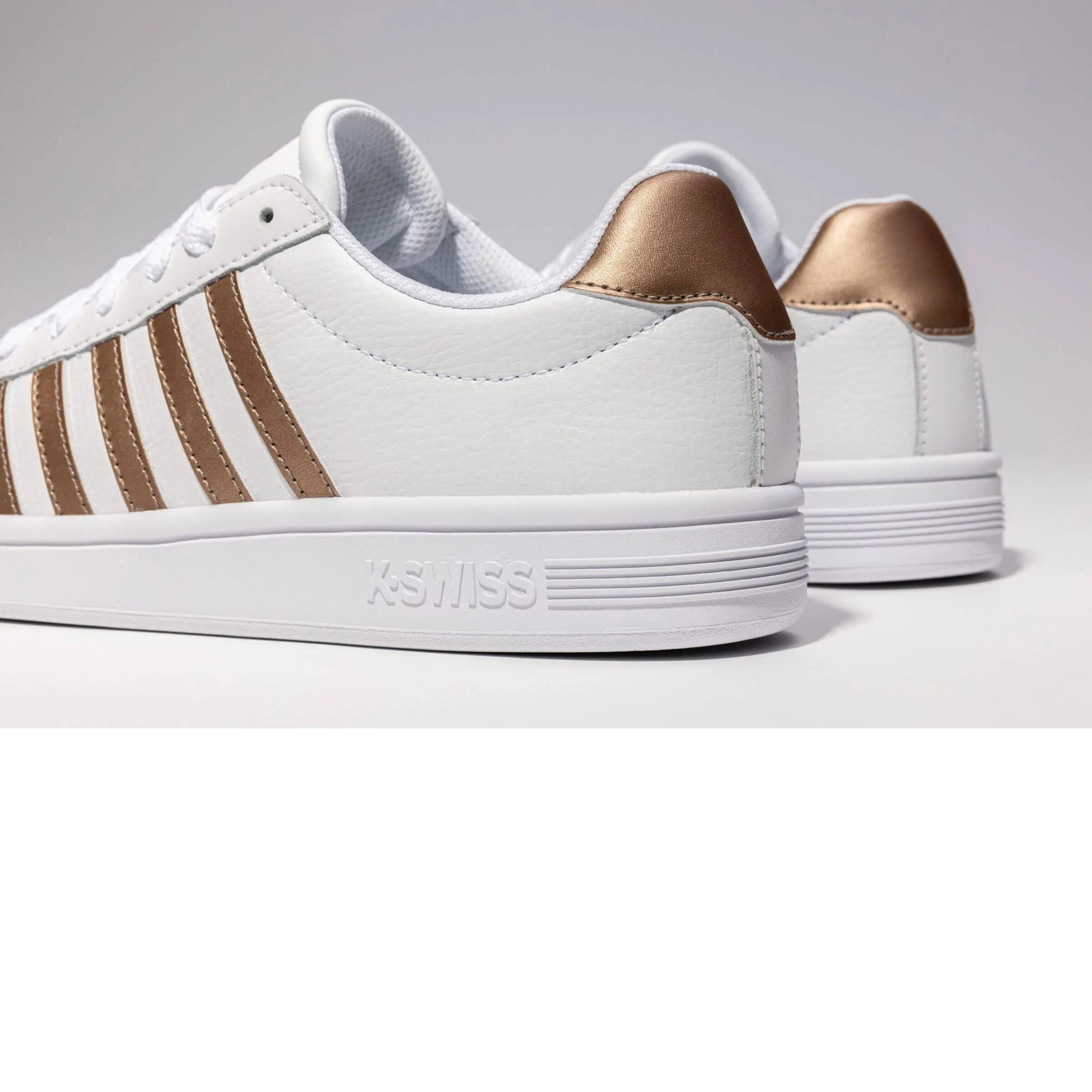 Chaussures K-SWISS Court Tiebreak Low femme, blanc, aspect cuir, lacets 5/15