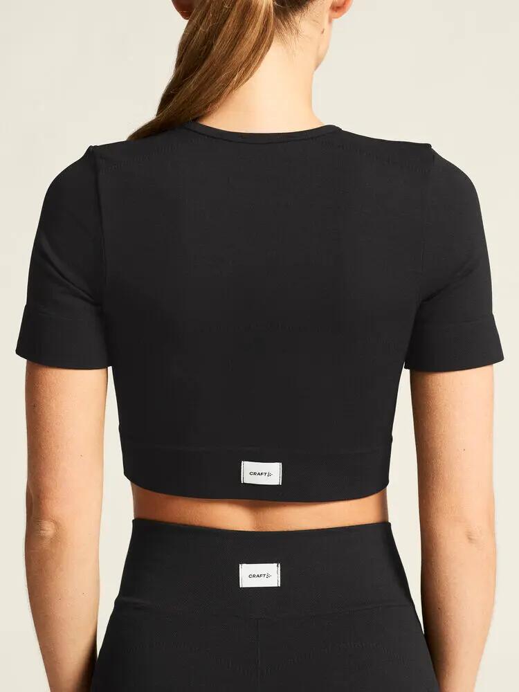 craft Collective Seamless Cropped SS Top W – top corto aderente – Black 7/7