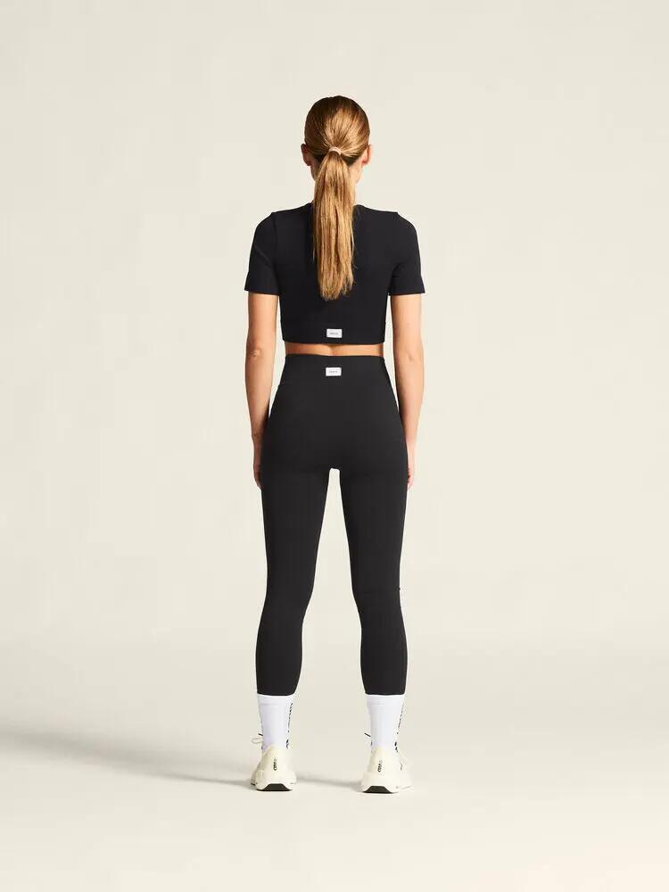 craft Collective Seamless Cropped SS Top W – top corto aderente – Black 4/7