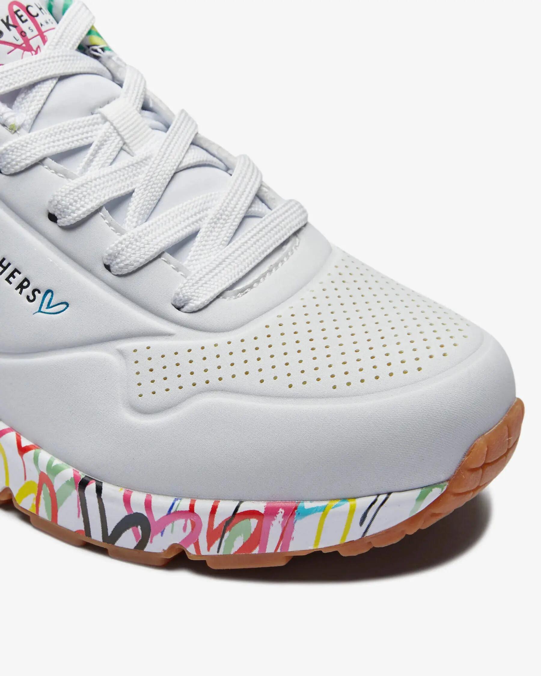 Scarpe SportiveDonna Skechers Uno Loving Love Bianco Multicolore 9/9