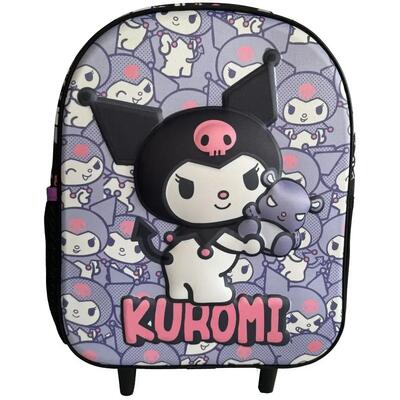 Borsa sportiva per bambini Hello Kitty modello trolley 2 ruote 3D rosa