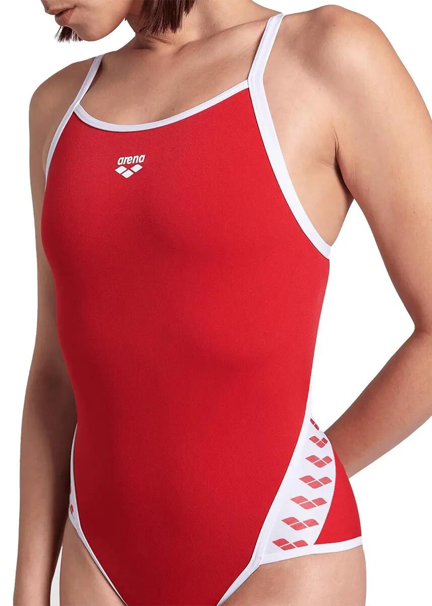 Arena Dames Icons Solid Super Fly Back Zwempak - Rood/Wit 4/7