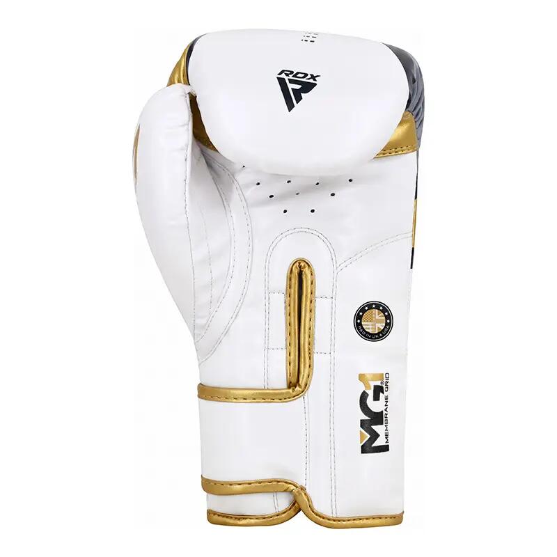 Gants de boxe RDX F7 Ego – Blanc/Or – 10oz 4/8