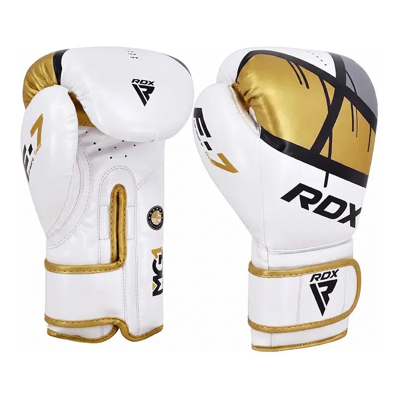 Gants de boxe RDX F7 Ego – Blanc/Or – 10oz 3/8