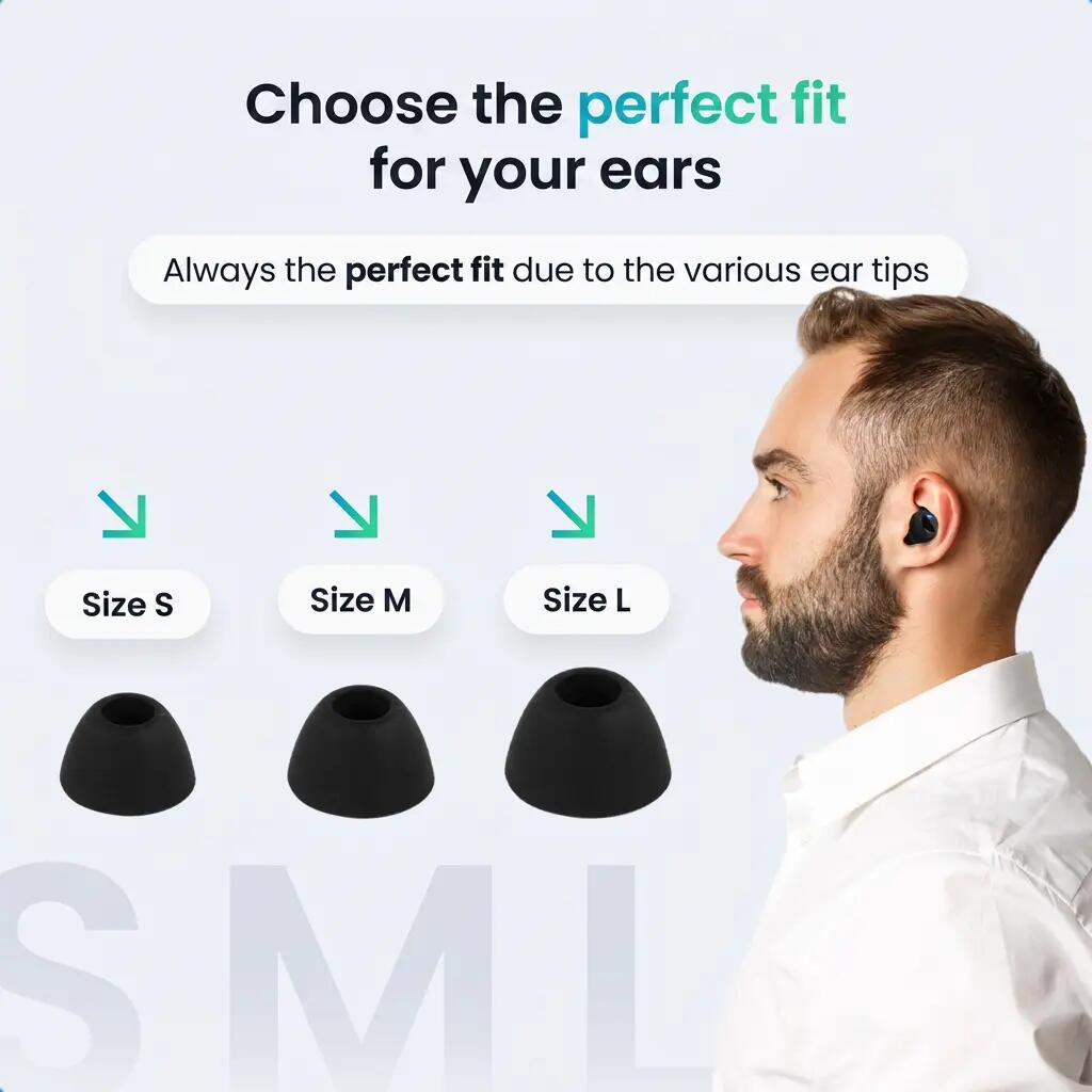 Oordopjes SoundWave Pro Sport ENC Bluetooth 5.3 IPX5 zwart 12/14