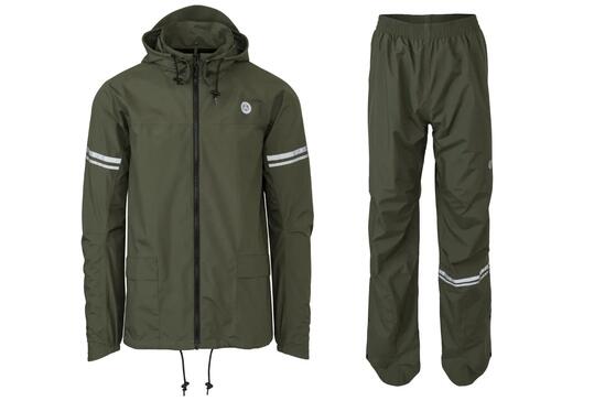 Ensemble de pluie vélo imperméable Essential vert