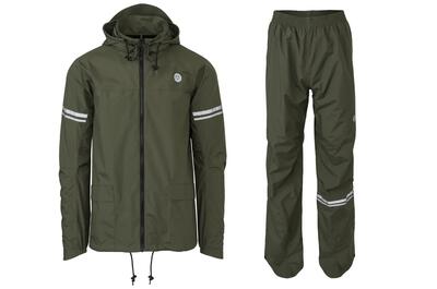Regenpak fietsen uniseks original jas en broek waterdicht teal blauw