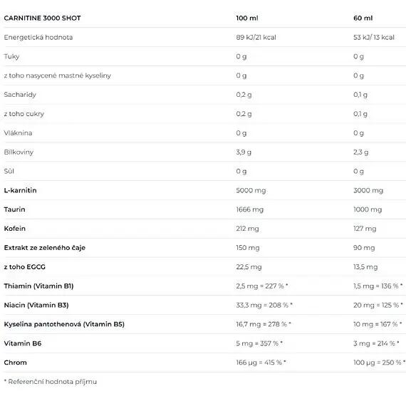 CARNITINE 3000 SHOT, 20 x 60 ml, ananas 2/2