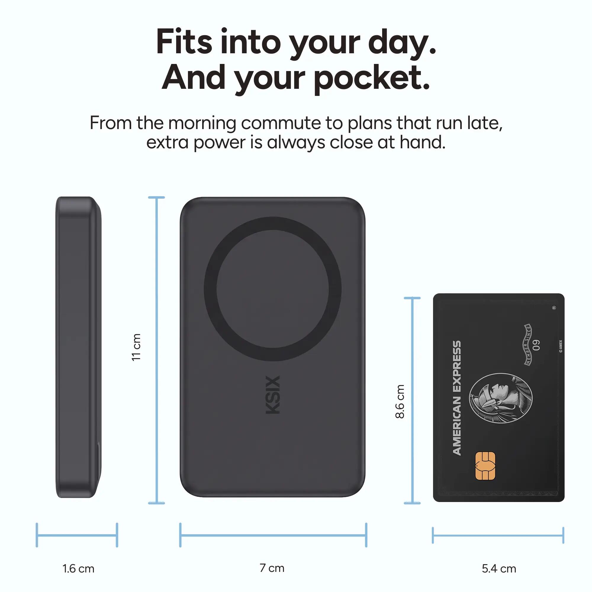 KSIX Power Bank Magnético de 10000 mAh com Carregamento Sem Fio de 15W 7/7