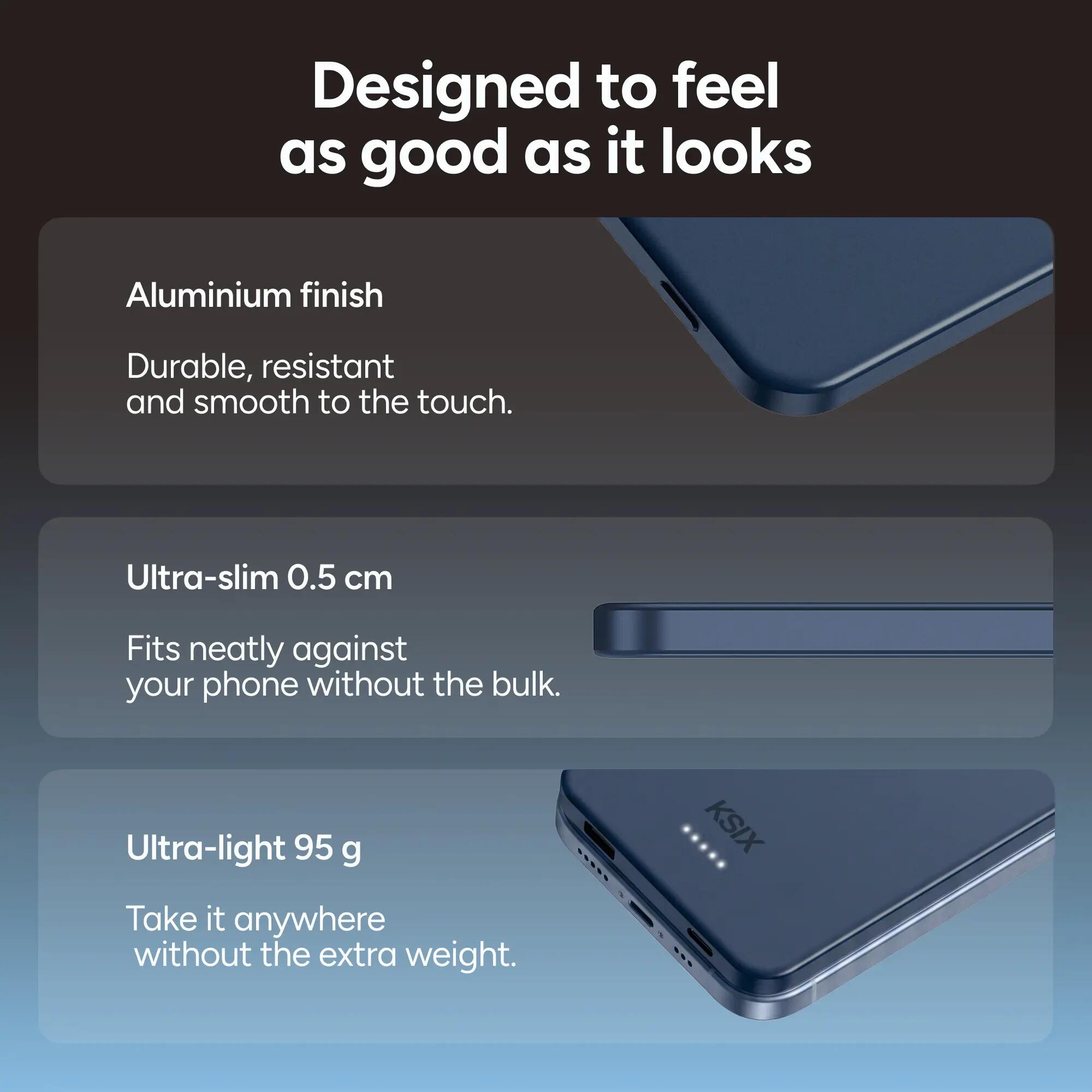 KSIX Power Bank Magnético Ultrafino de 3000mAh 6/7