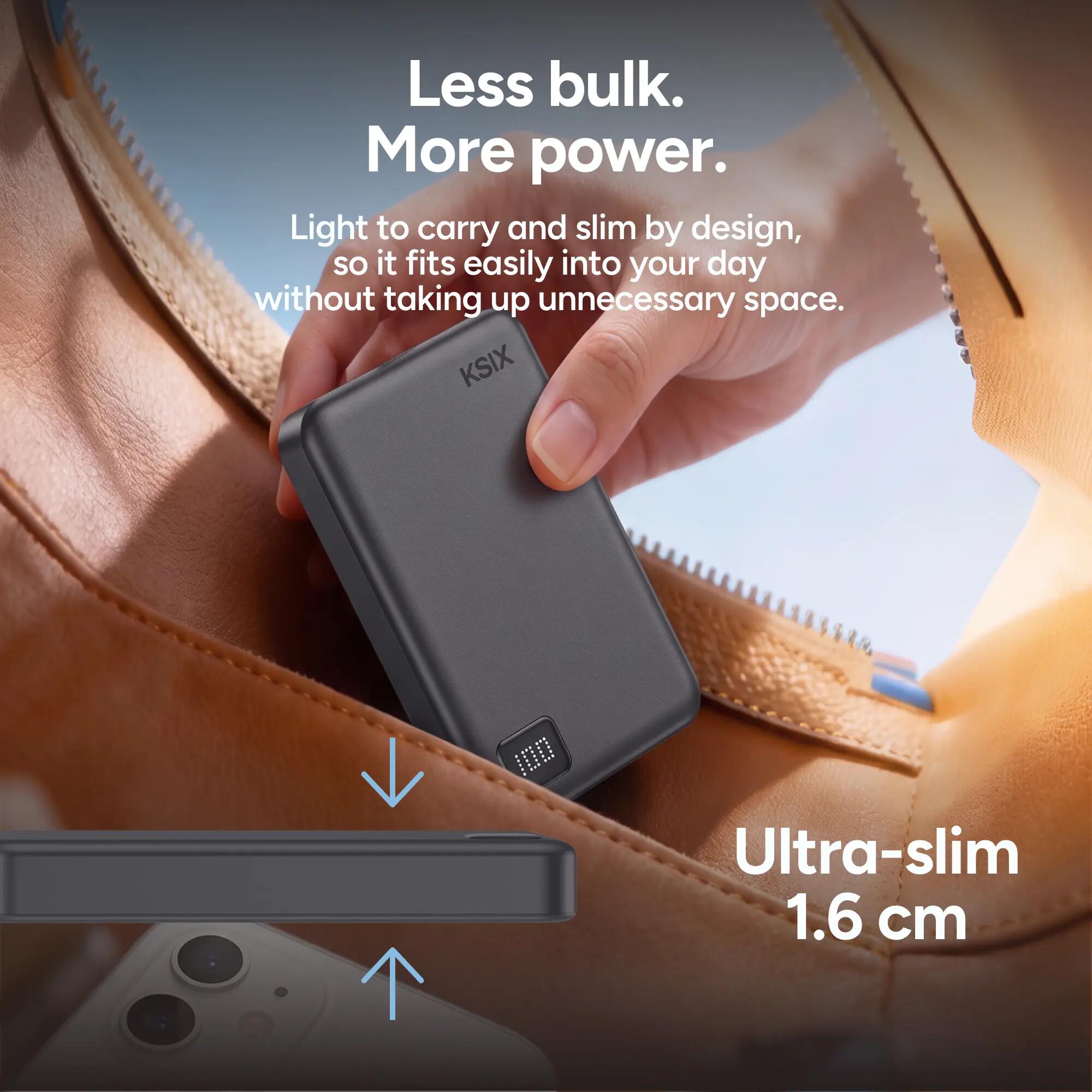 KSIX Power Bank Magnético de 10000 mAh com Carregamento Sem Fio de 15W 6/7
