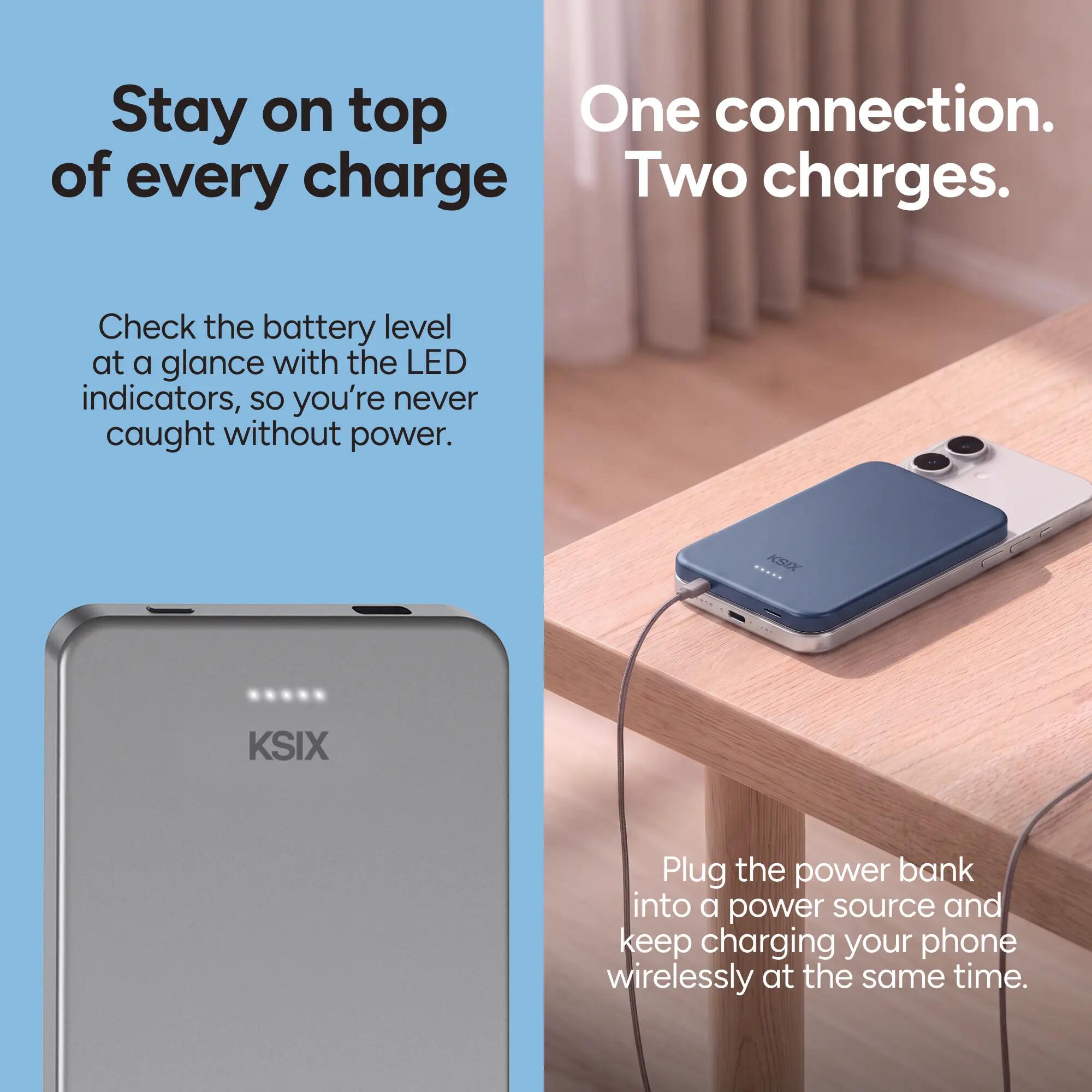 KSIX Power Bank Magnético Ultrafino de 3000mAh 5/7